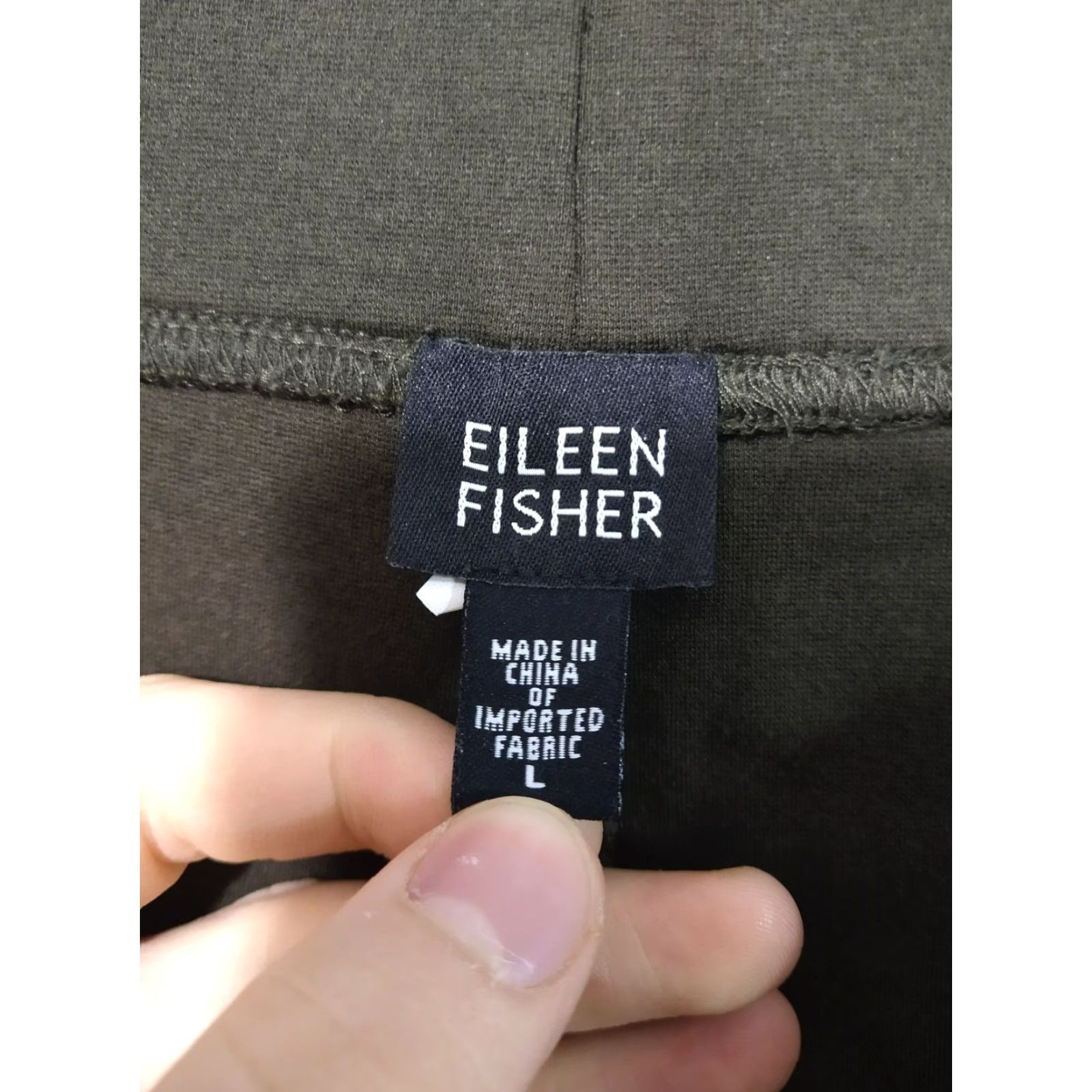 Eileen Fisher Eileen Fisher Pants Womens Large Green Stretch Crepe Pull On Crop Washable Slacks Size 36" / US 14 / IT 50 - 7 Thumbnail