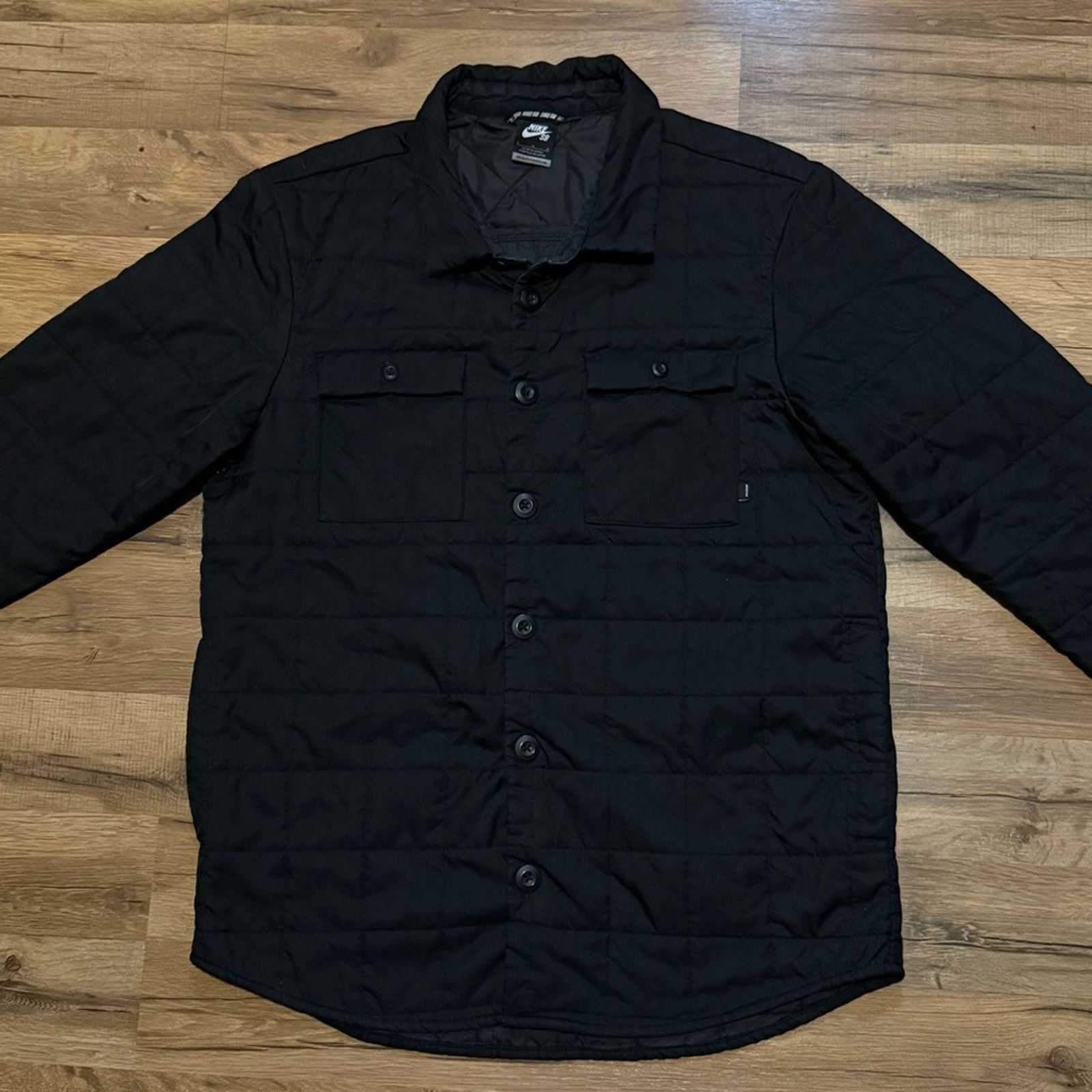 Nike Y2K Nike SB Quilted Button Up Windbreaker Jacket Size US L / EU 52-54 / 3 - 3 Thumbnail