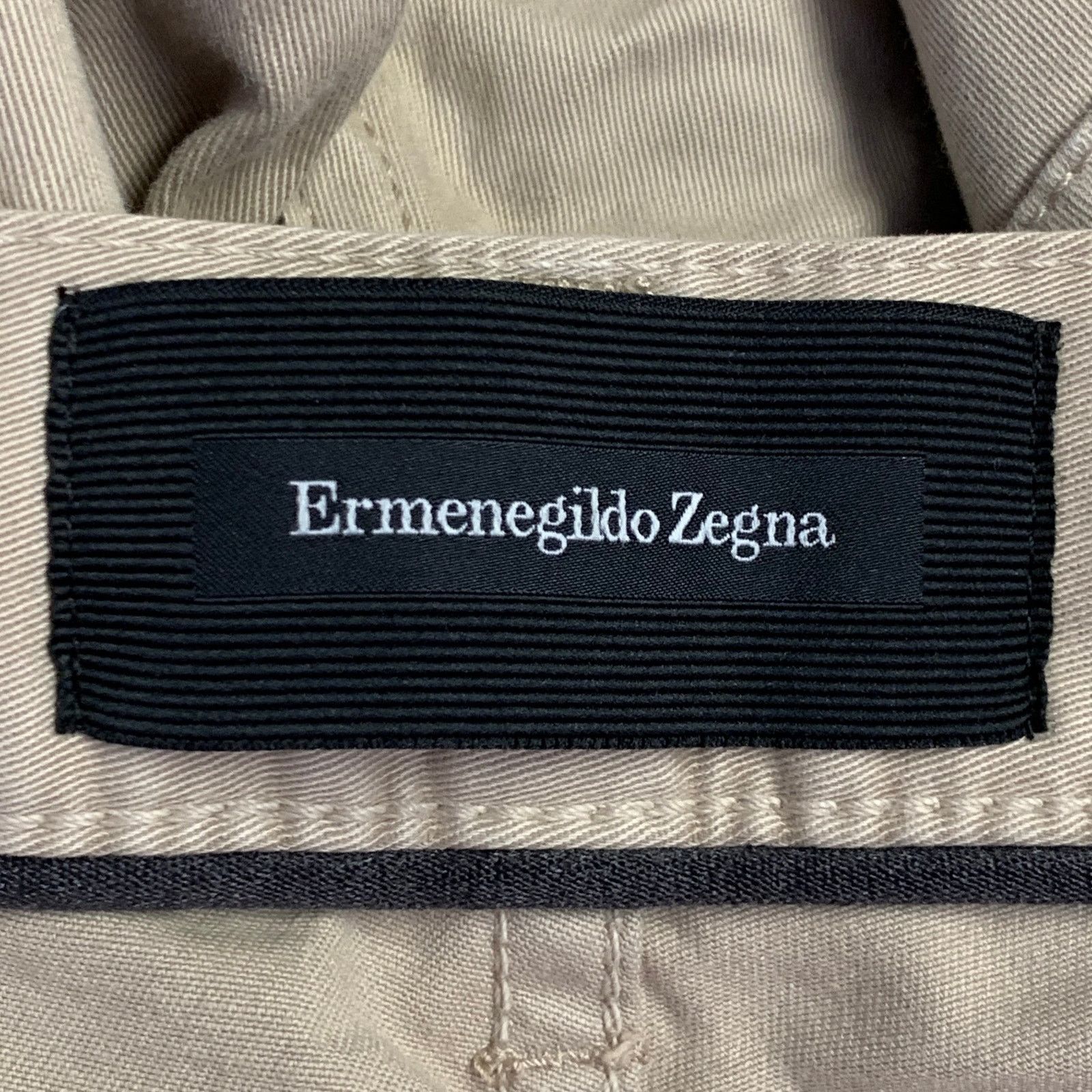 Ermenegildo Zegna Khaki Cotton Blend Jean Cut Slim Straight Casual Pants Size US 30 / EU 46 - 4 Thumbnail