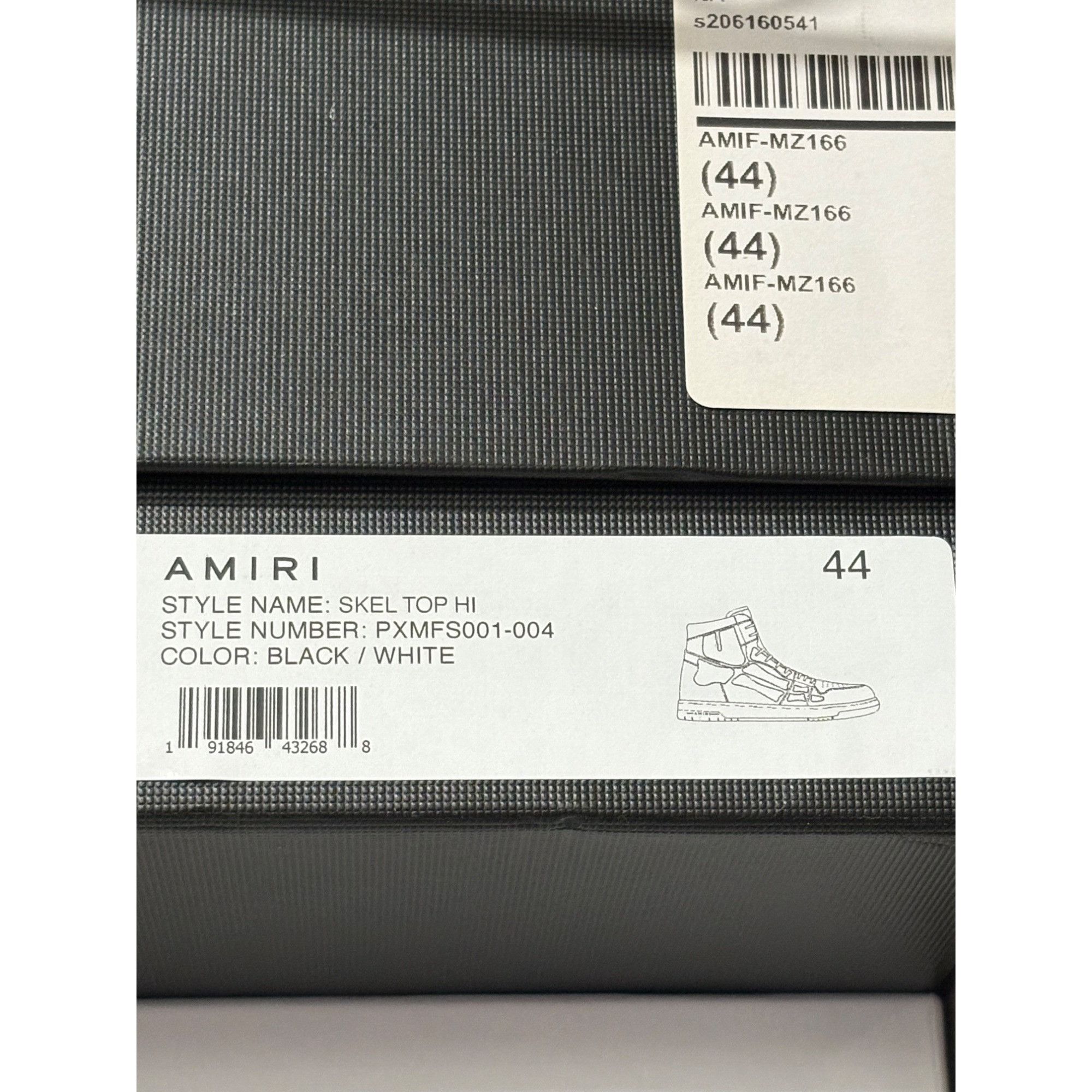 Amiri Amiri Skel Top Hi Sneakers in Black & White 44 New with Box Size US 11 / EU 44 - 12 Thumbnail