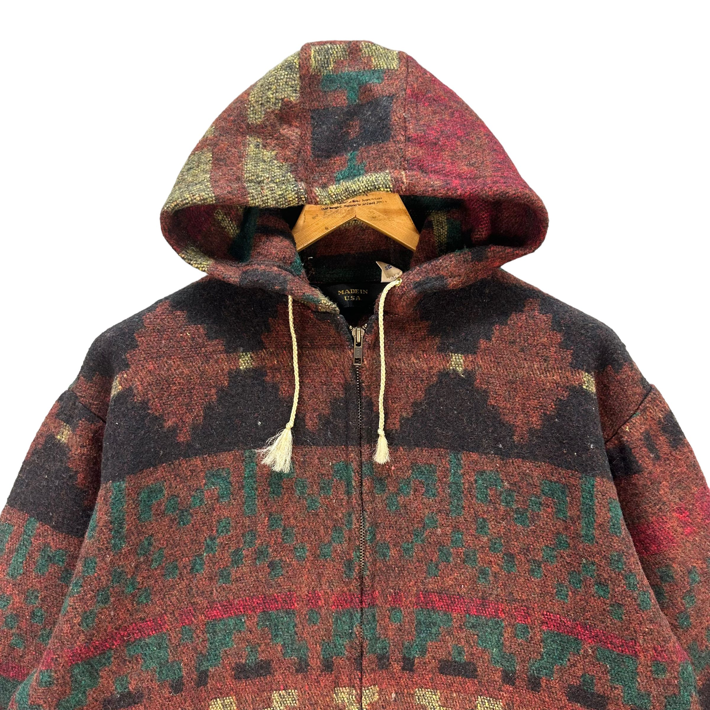 Vintage AMERICAN VINTAGE AZTEC NAVAJO NATIVE HOODED JACKET #8328-004 Size US M / EU 48-50 / 2 - 2 Thumbnail