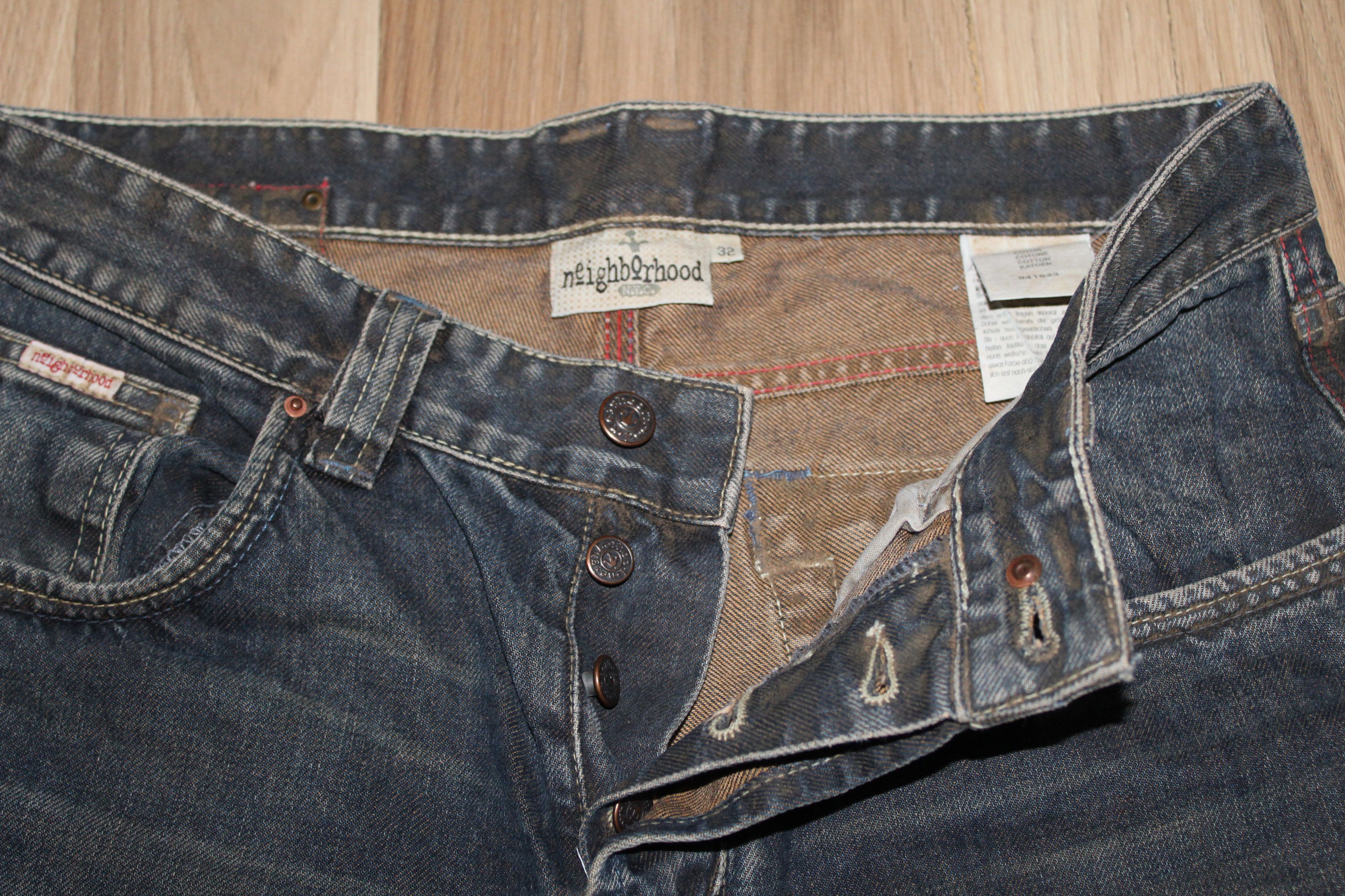 Japanese Brand × Neighborhood Neighbourhood NYC Faded Fake Dirty Jeans Y2K Size US 32 / EU 48 - 12 Thumbnail