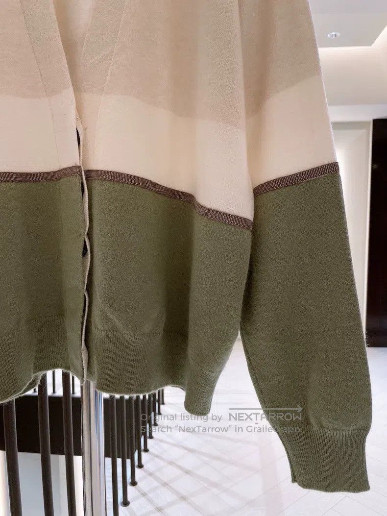 Brunello Cucinelli Brunello Cucinelli Color-Blocked Cashmere Cardigan Size S / US 4 / IT 40 - 4 Thumbnail