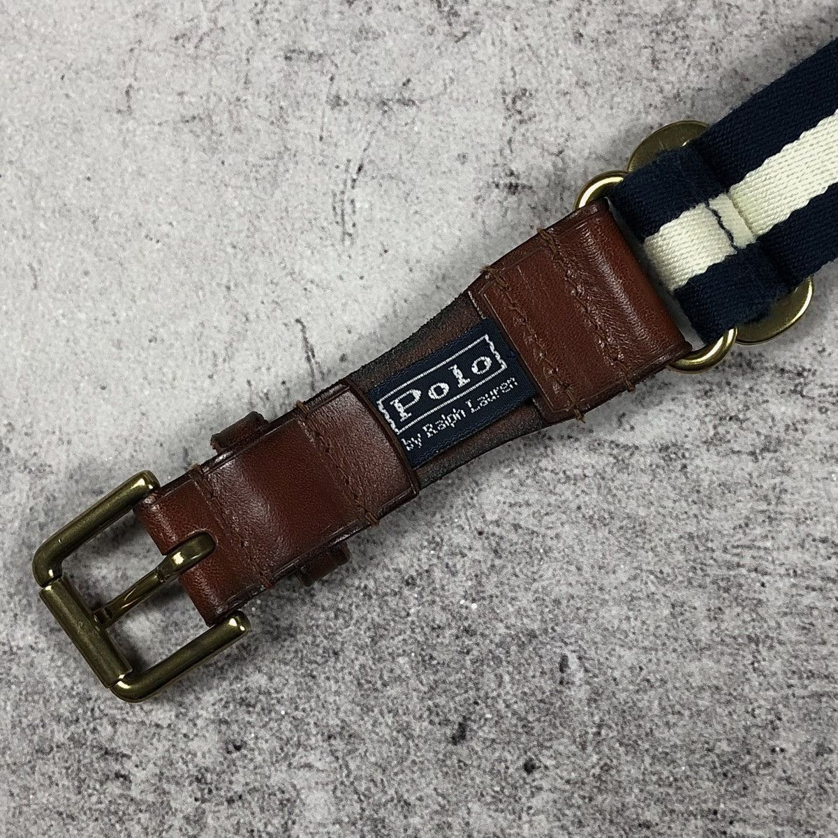 Polo Ralph Lauren Vintage 90s Polo Ralph Lauren Striped Leather Belt Size ONE SIZE - 2 Thumbnail