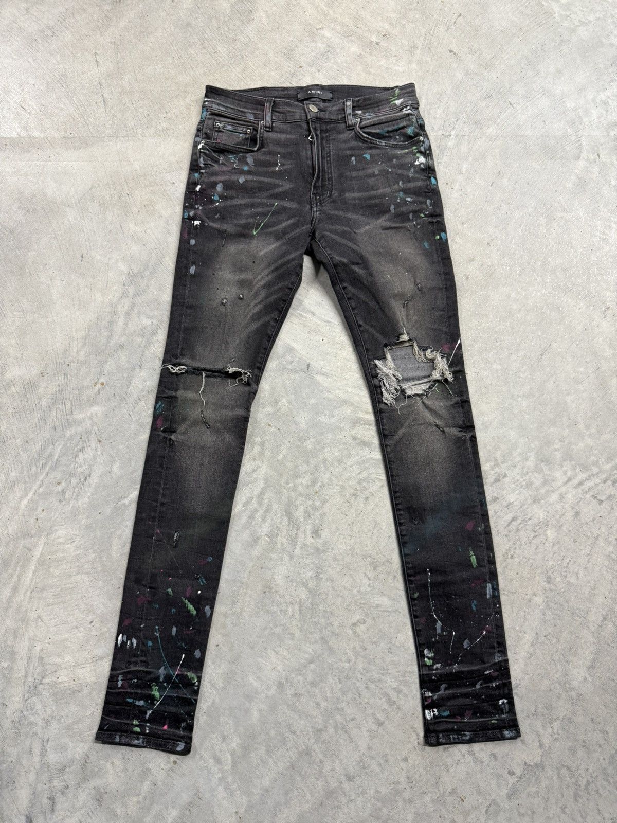 Amiri Amiri Distressed Paint Splatter Jeans Size US 30 / EU 46 - 1 Thumbnail