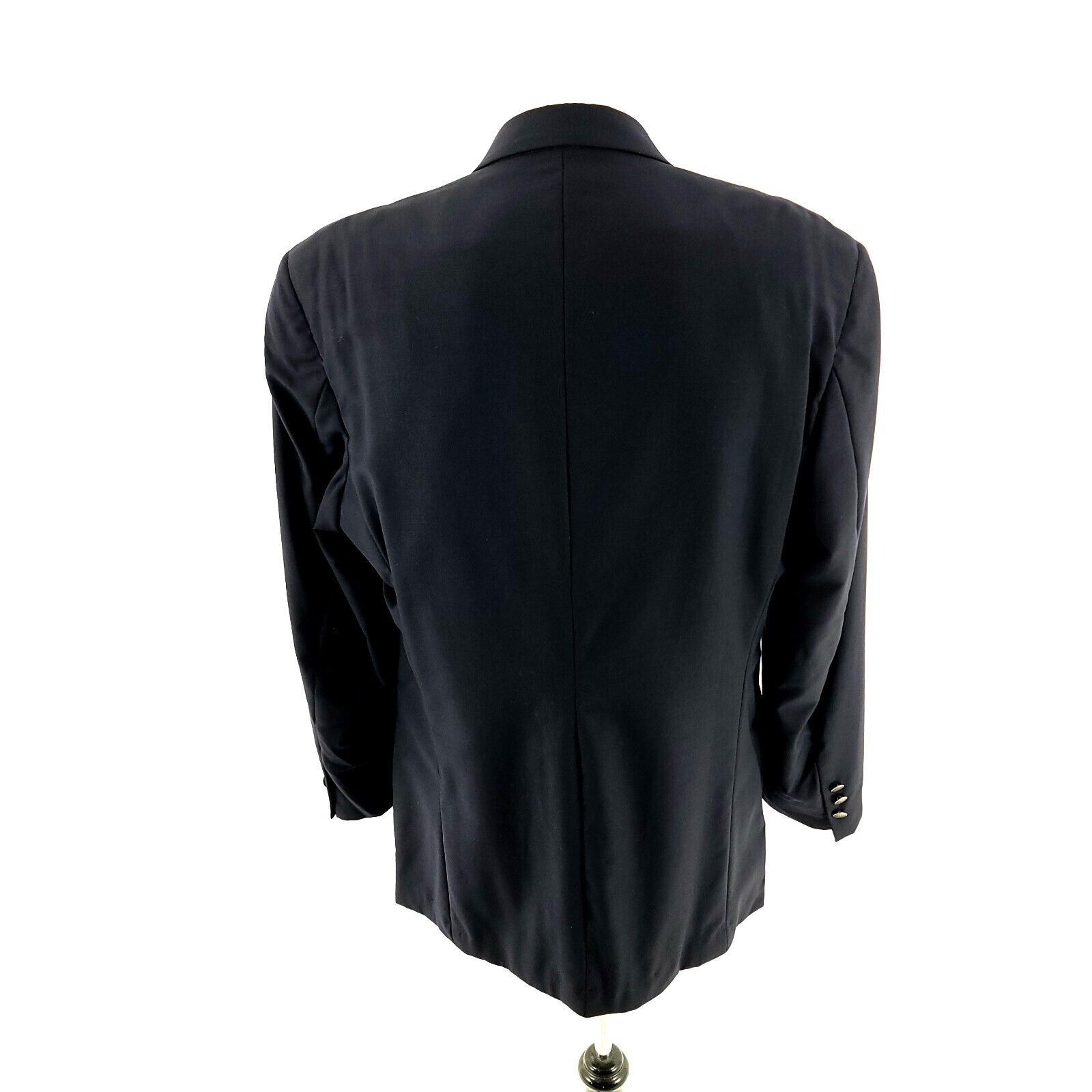 Savile Row DAMAGED Savile Row Wool 3 Gold Button Blazer 42R Blue Size 42R - 7 Thumbnail
