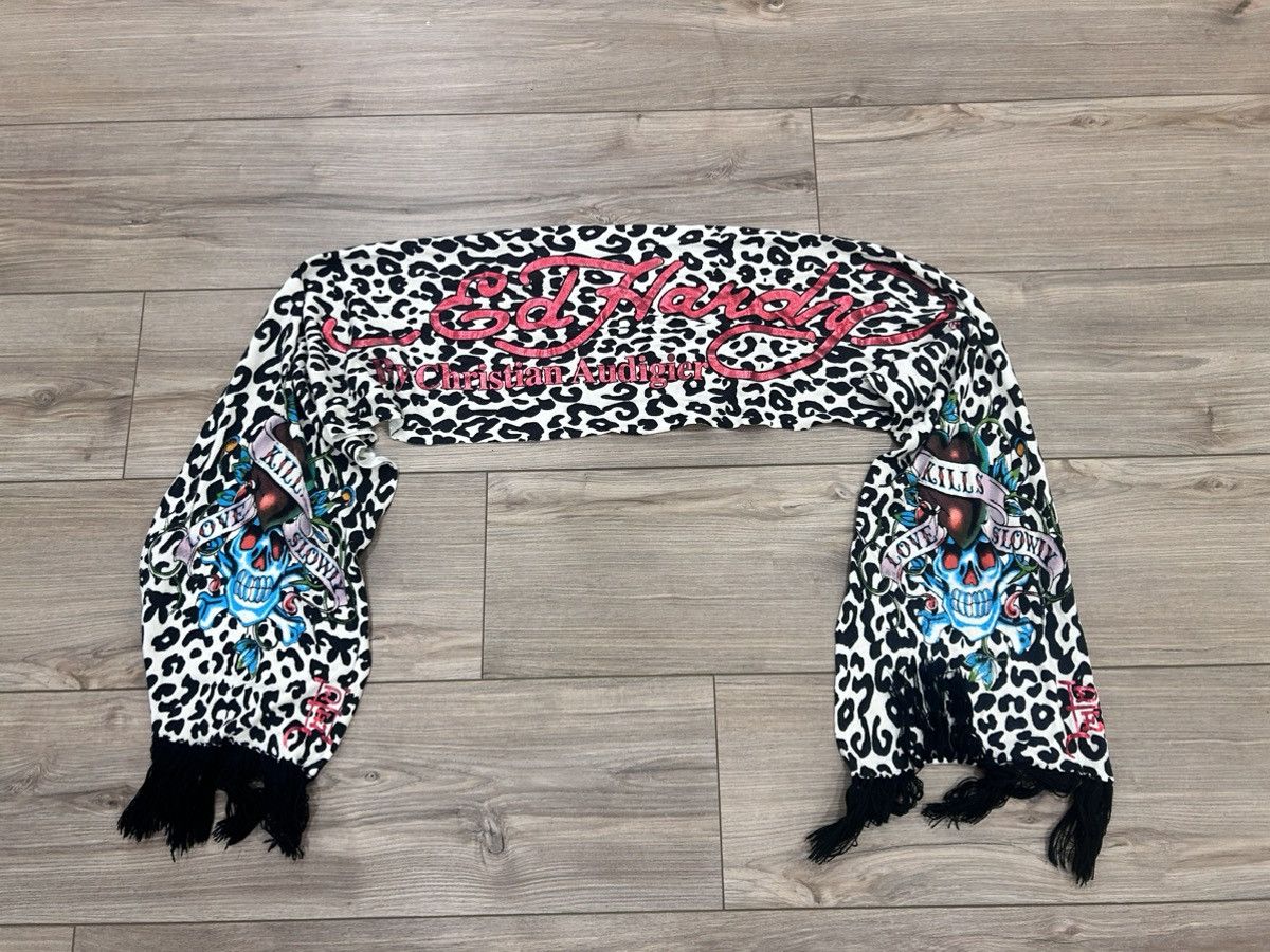 Ed Hardy Ed Hardy multi-coloured leopard print scarf #y2kfashion Size ONE SIZE - 1 Thumbnail