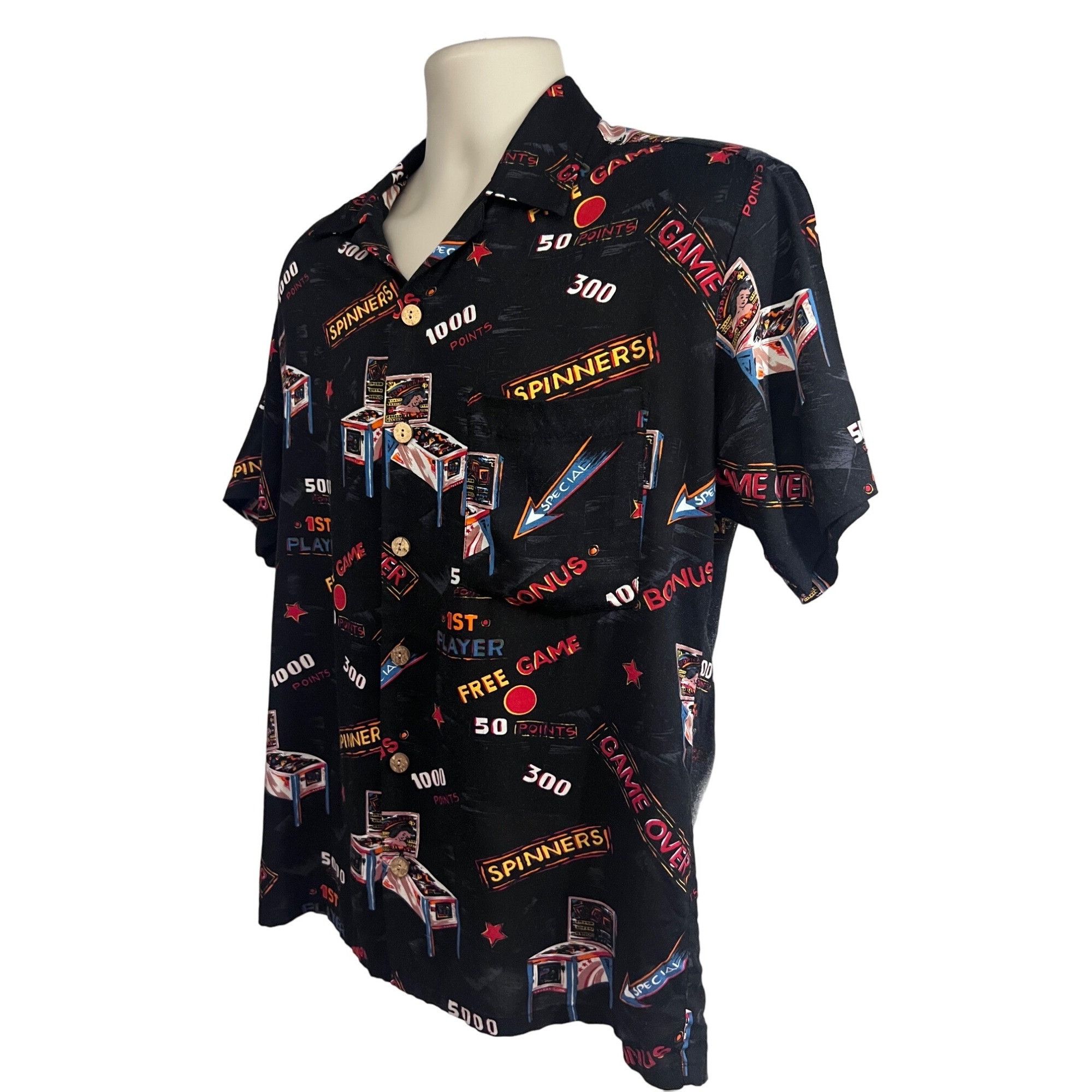 Kennington Ltd. Kennington Black Vintage Gamer Pin Up Girl Button Up Shirt Size US S / EU 44-46 / 1 - 3 Thumbnail