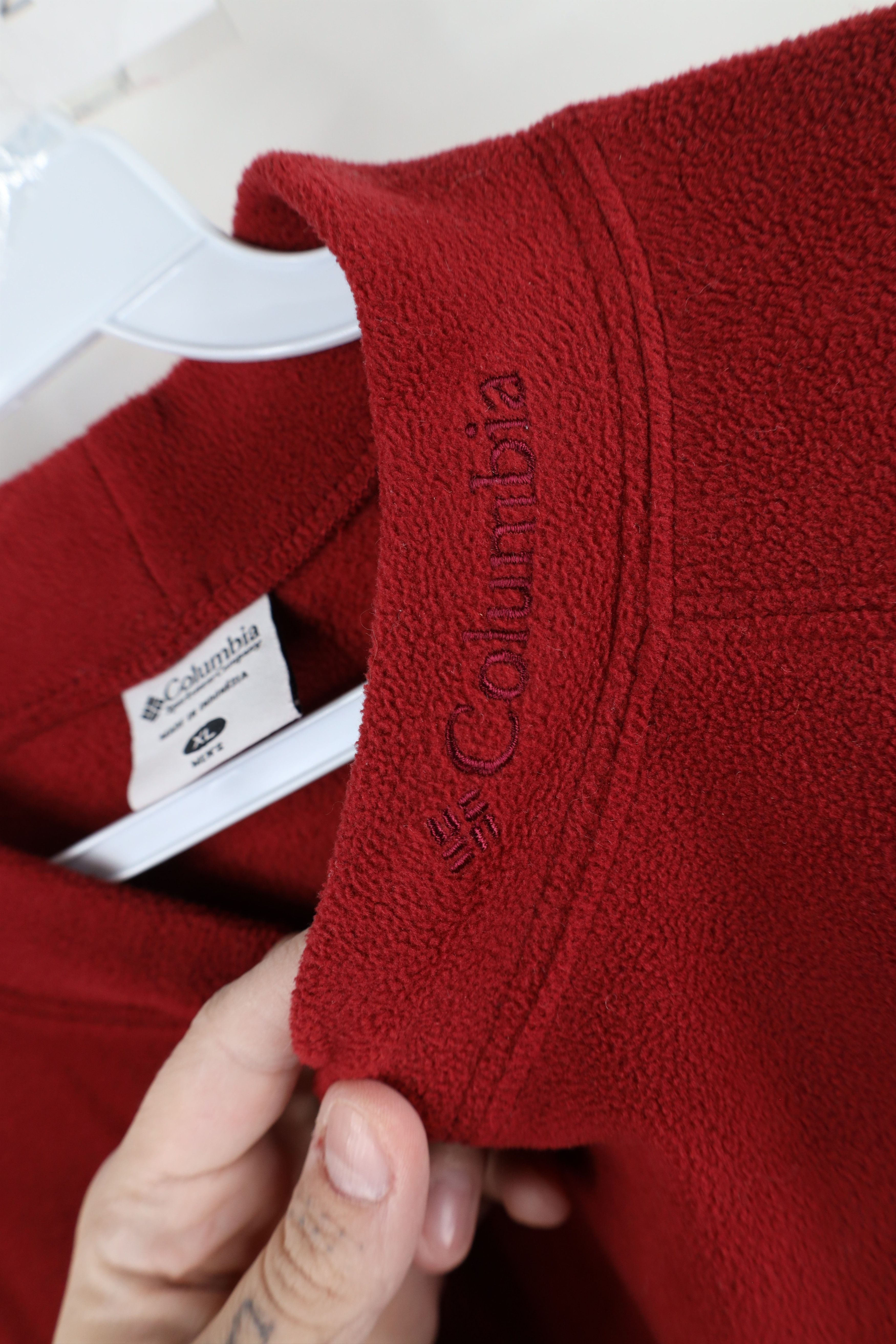 Columbia Vintage Columbia Out Mock Neck Fleece Sweater Red Polyester Size US XL / EU 56 / 4 - 4 Thumbnail