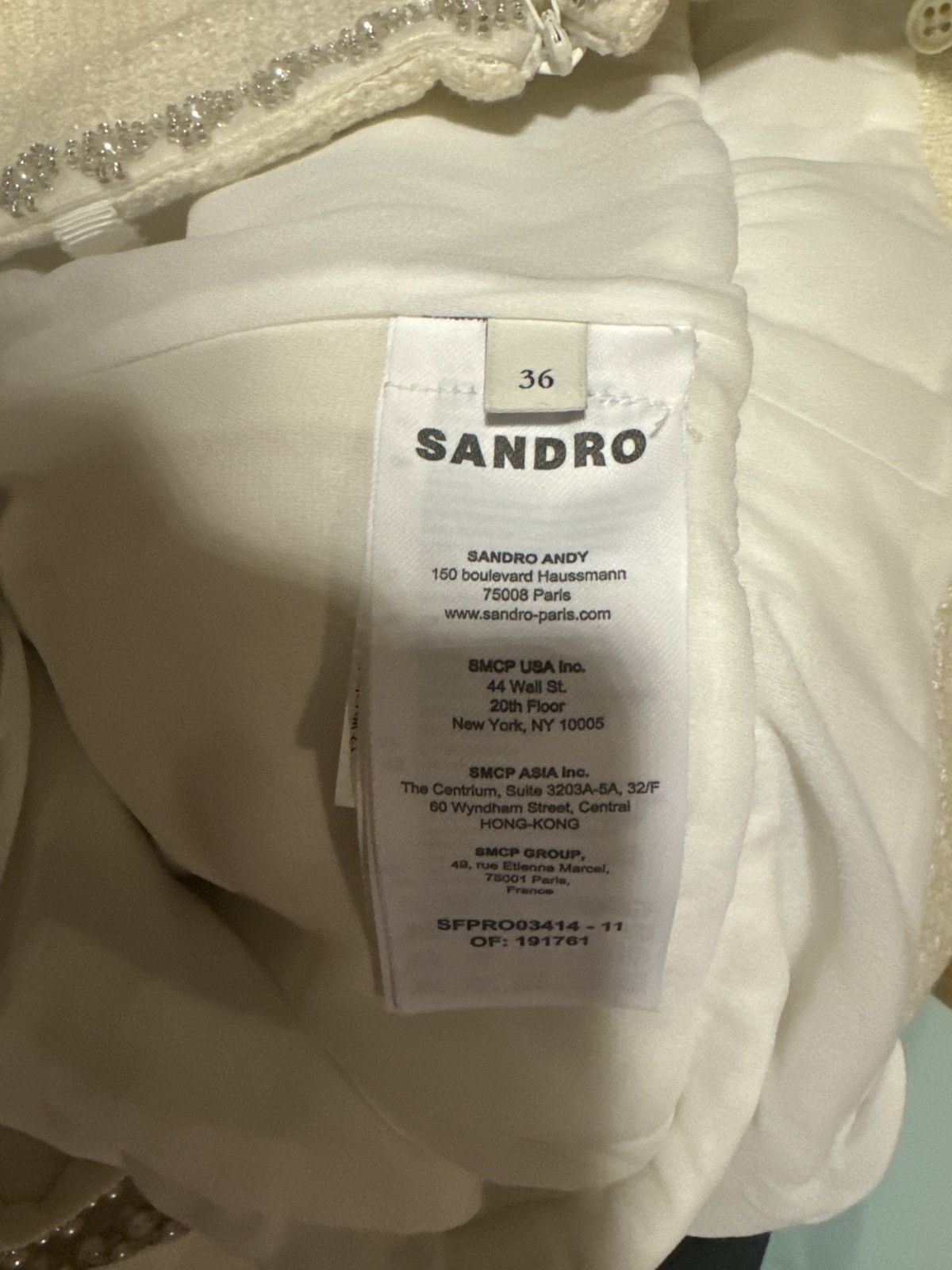 Sandro Sandro Embellished Tweed Mini Dress Size XS / US 0-2 / IT 36-38 - 5 Thumbnail