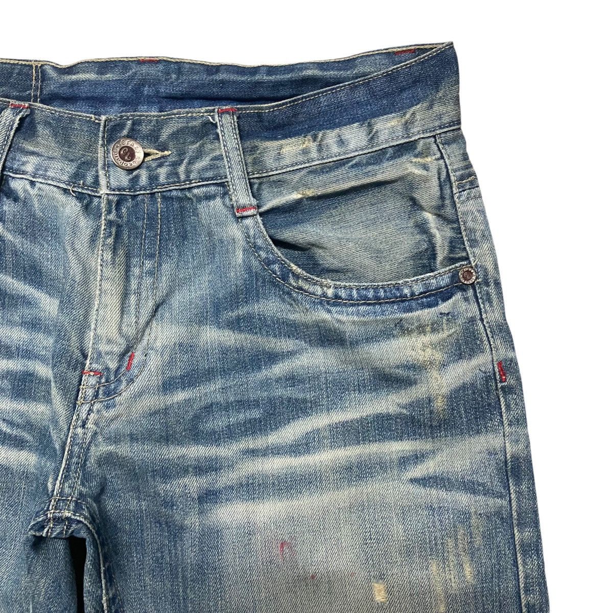 Japanese Brand CRAZY LEOPARD Denim Poker Jeans Ripped Size US 32 / EU 48 - 6 Thumbnail