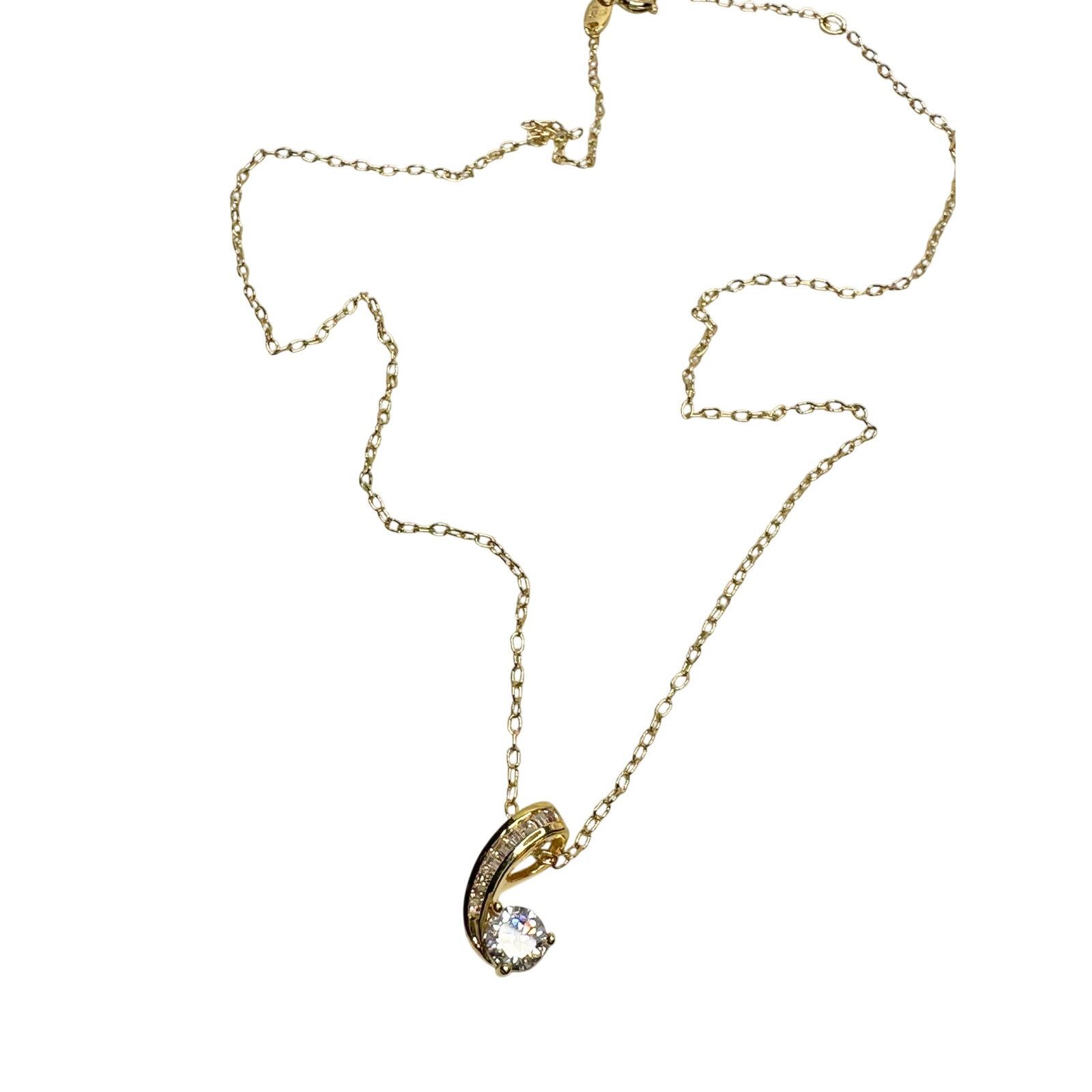 Other Pretty 18kt Gold Plated Topaz and Zirconia Swirl Necklace Size ONE SIZE - 11 Thumbnail