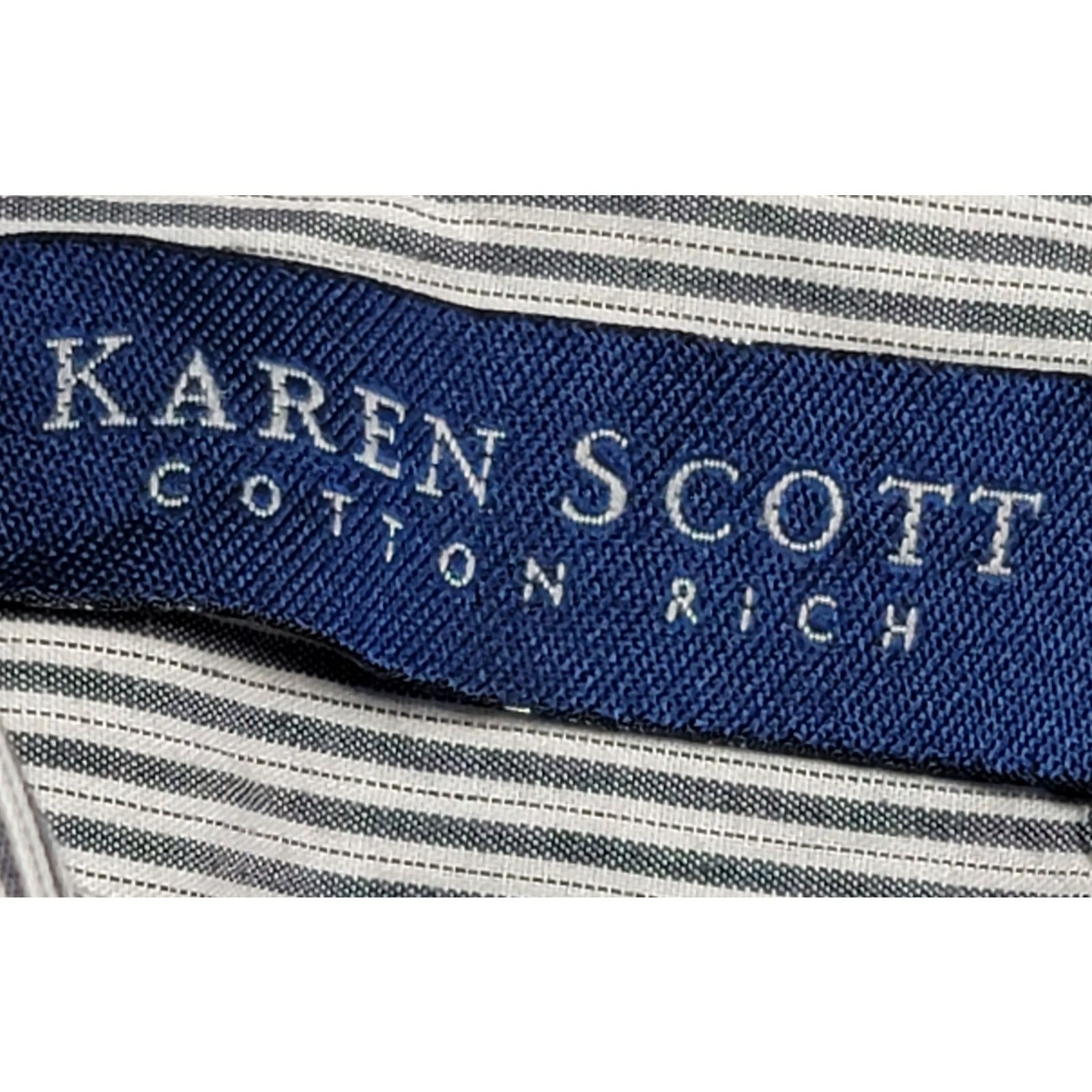 Other VTG Karen Scott Blue Striped Christmas Embroidered Top Large Size L / US 10 / IT 46 - 3 Thumbnail