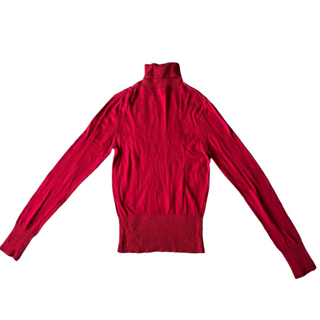 Divided Divided by H&M Red Turtle Neck Long Sleeve Top, 38 Size M / US 6-8 / IT 42-44 - 2 Thumbnail