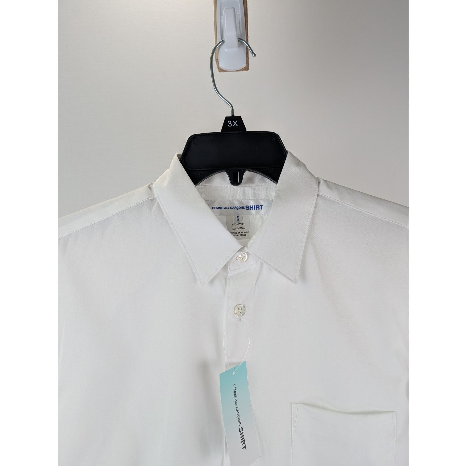 Comme des Garcons o1rshd1 Zip Sleeve Detail White Button Up Shirt in White Size US S / EU 44-46 / 1 - 4 Thumbnail