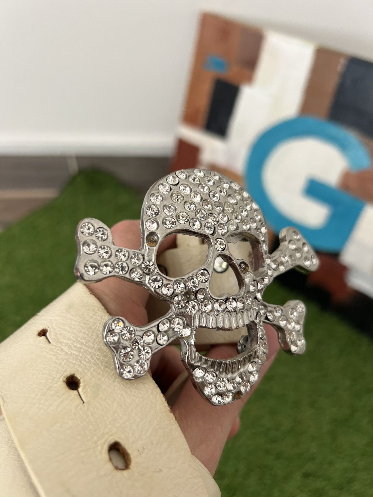 Japanese Brand Skull Rhinestone Y2k Belt Size ONE SIZE - 3 Thumbnail