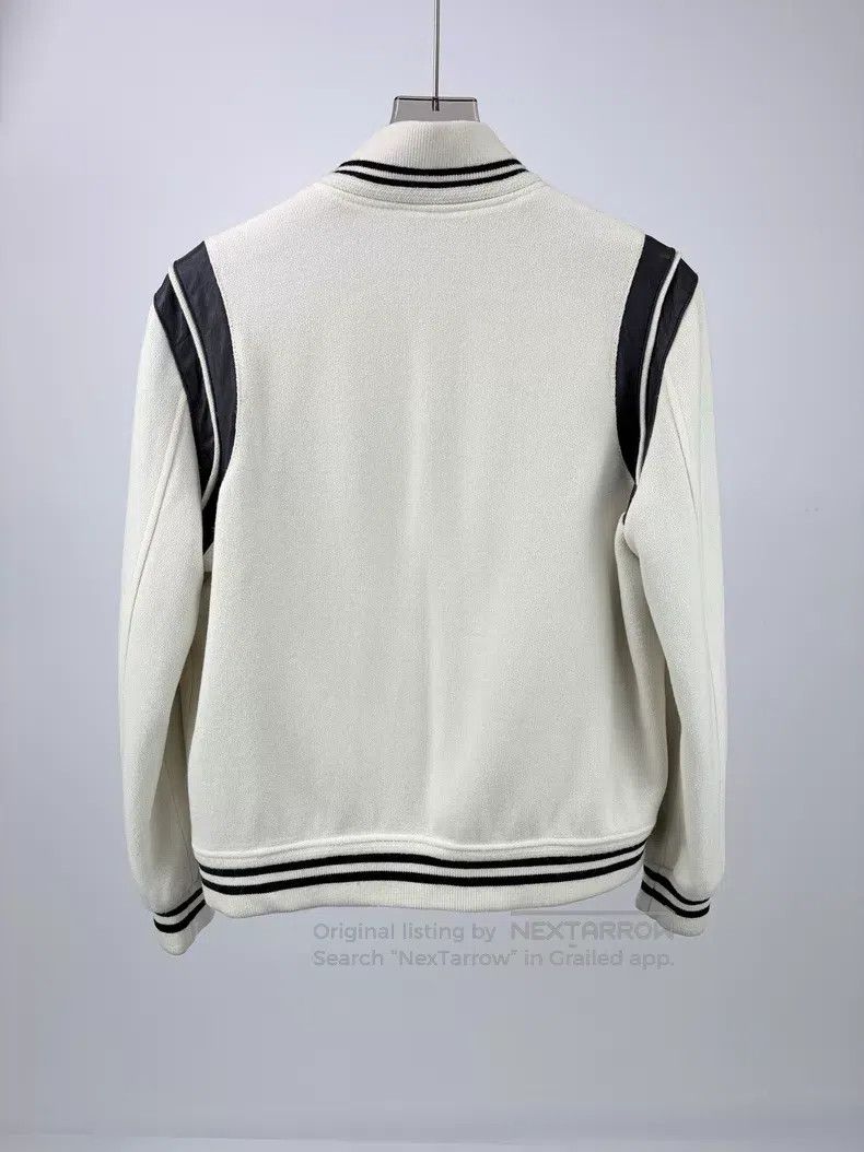 Saint Laurent Paris Saint Laurent Paris White Leather Trim Baseball Jacket i Size US M / EU 48-50 / 2 - 2 Thumbnail