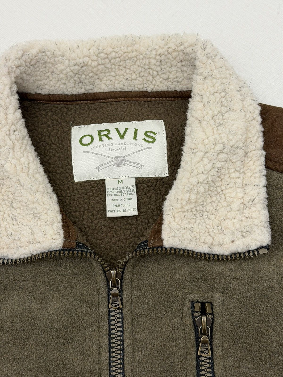 Orvis Orvis Leather Trim Pile Fleece Sherpa Vest Size Medium Size US M / EU 48-50 / 2 - 6 Thumbnail