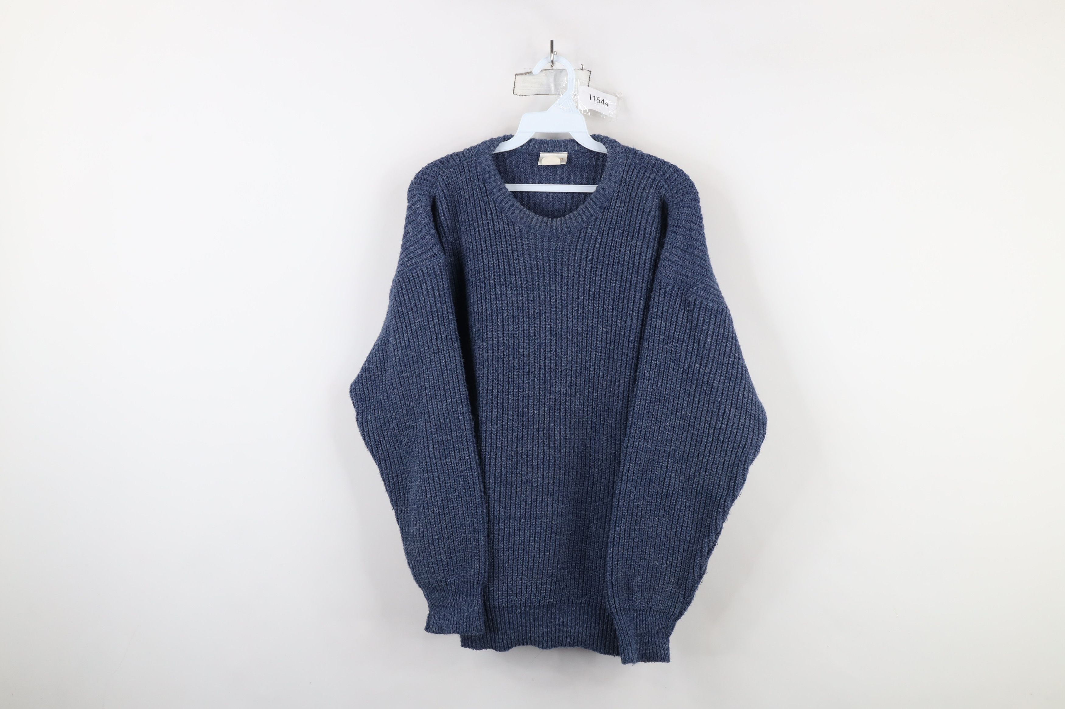 Vintage Vintage 90s Streetwear Chunky Ribbed Knit Sweater Blue USA Size US S / EU 44-46 / 1 - 1 Thumbnail