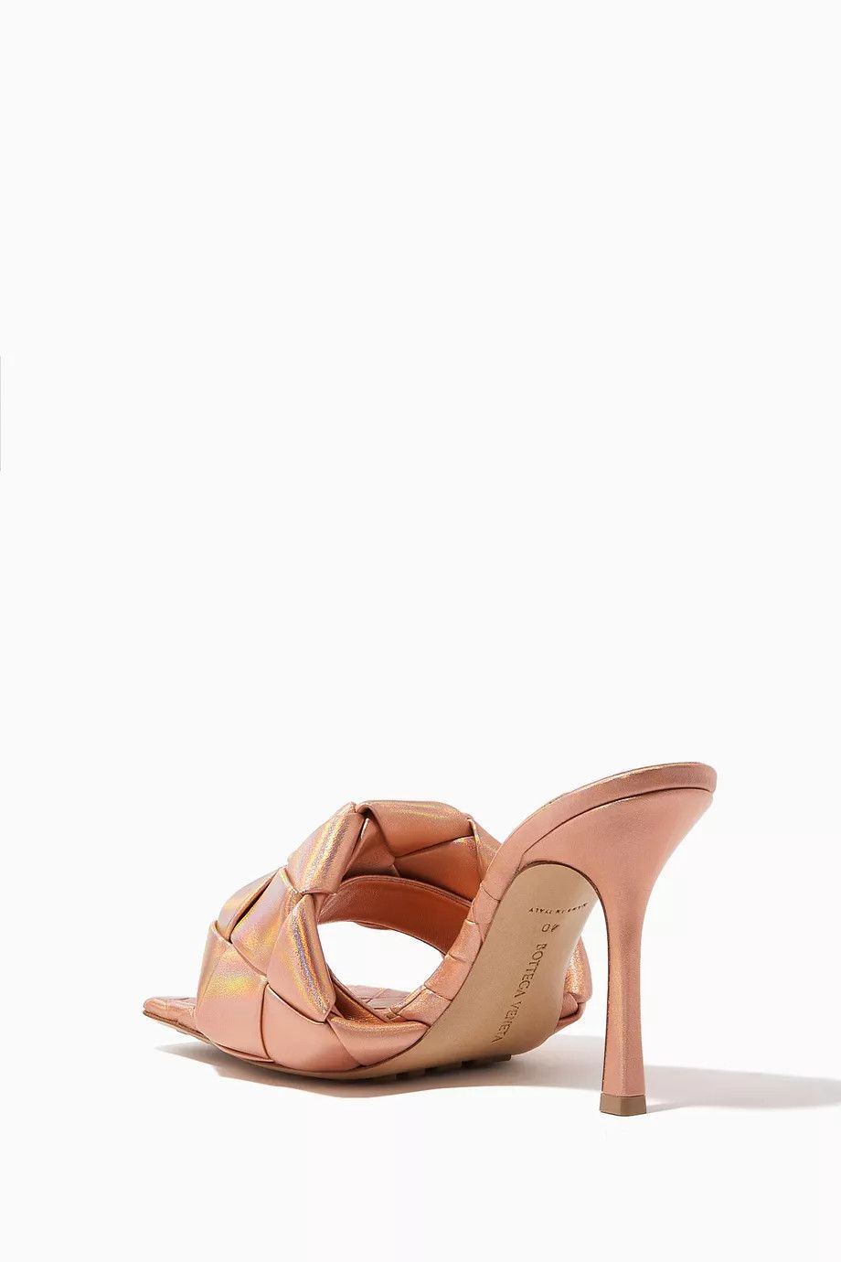 Bottega Veneta o1loc1c0824 608854 Lido Mule in Peach Metallic Size US 9.5 / IT 39.5 - 3 Thumbnail