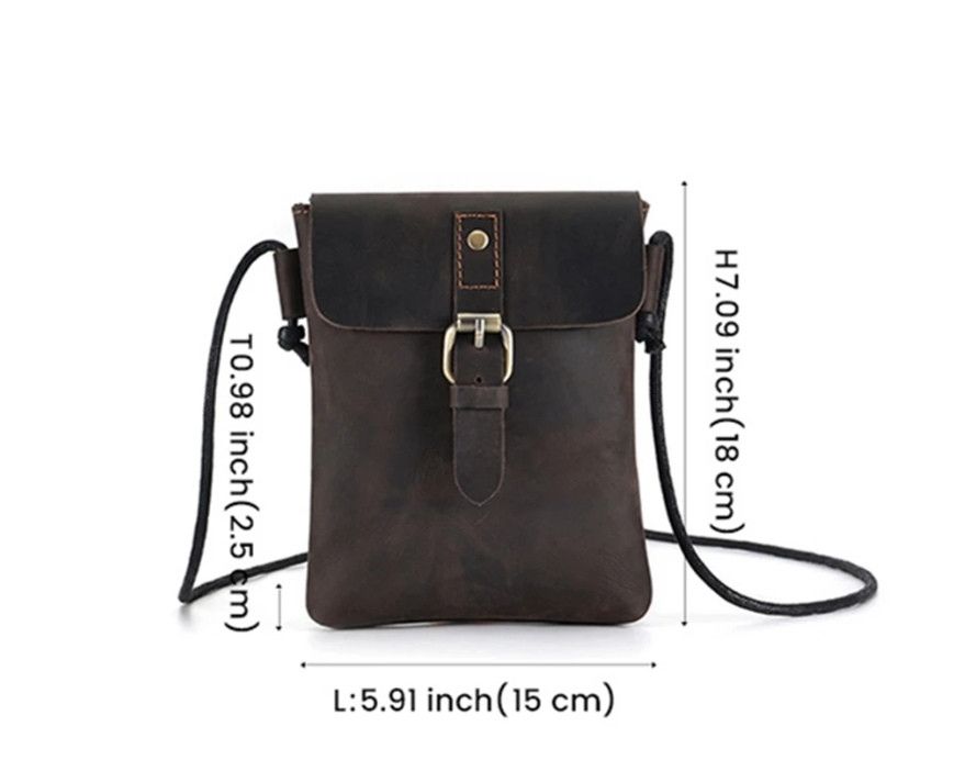 Japanese Brand Leather Crossbody Bag Size ONE SIZE - 4 Thumbnail
