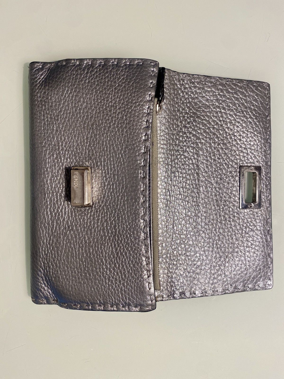 Fendi Fendi Selleria Peekaboo wallet in Silver leather Size ONE SIZE - 2 Thumbnail