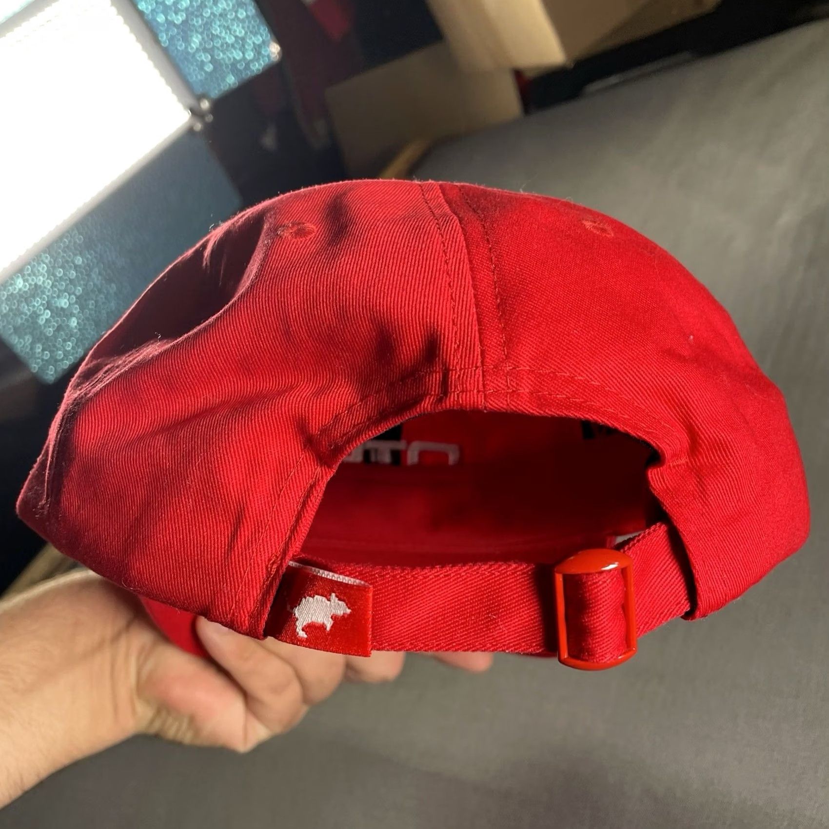 Vintage NTWOWAYS NoTwoWays Hat OSFA Streetwear Red Strapback Sidemen Callux NTW Red Strapback Hat Men One Size Baseball Cap Mens Size ONE SIZE - 3 Thumbnail