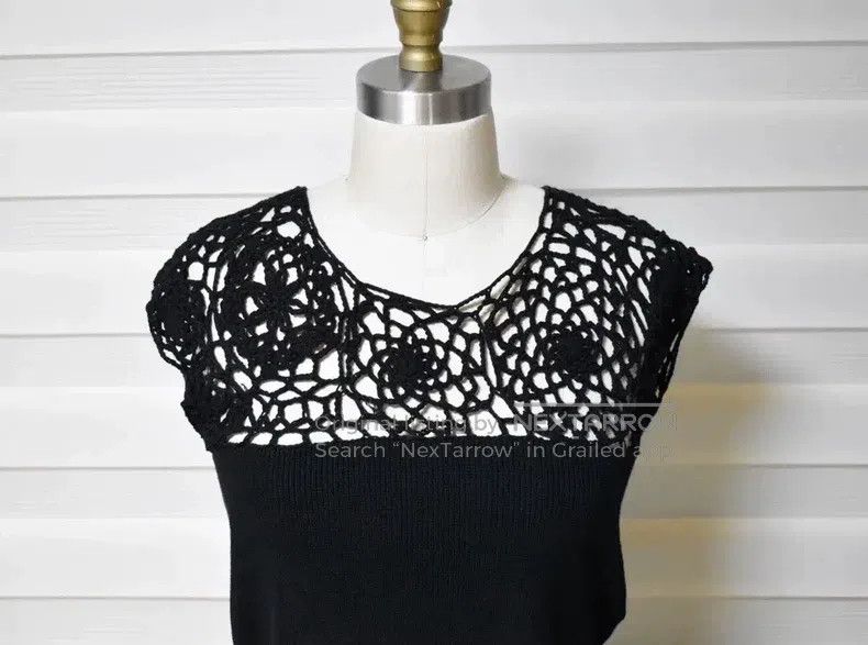 Comme des Garcons Comme Des Garcons Early crochet rose patterned lace top Size S / US 4 / IT 40 - 4 Thumbnail