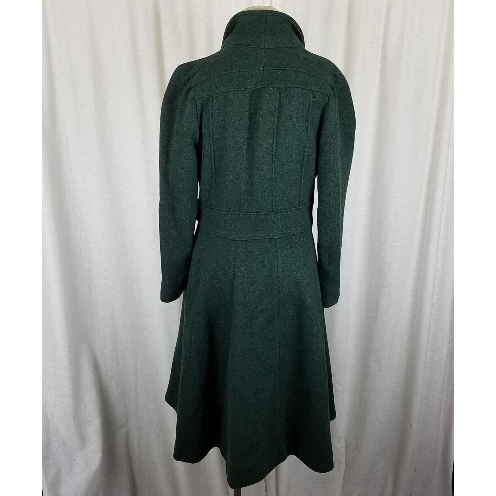 Vintage Vtg Belted Wool Shawl Collar Skater Swing Twirl Coat Peacoat Size S / US 4 / IT 40 - 5 Thumbnail