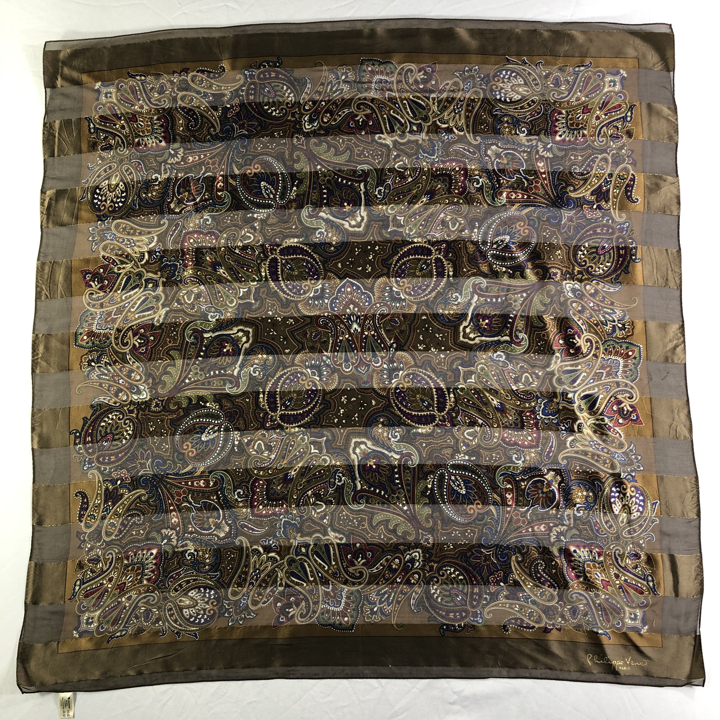 Vintage Vintage Philippe Venet Silk Scarf Size ONE SIZE - 2 Thumbnail