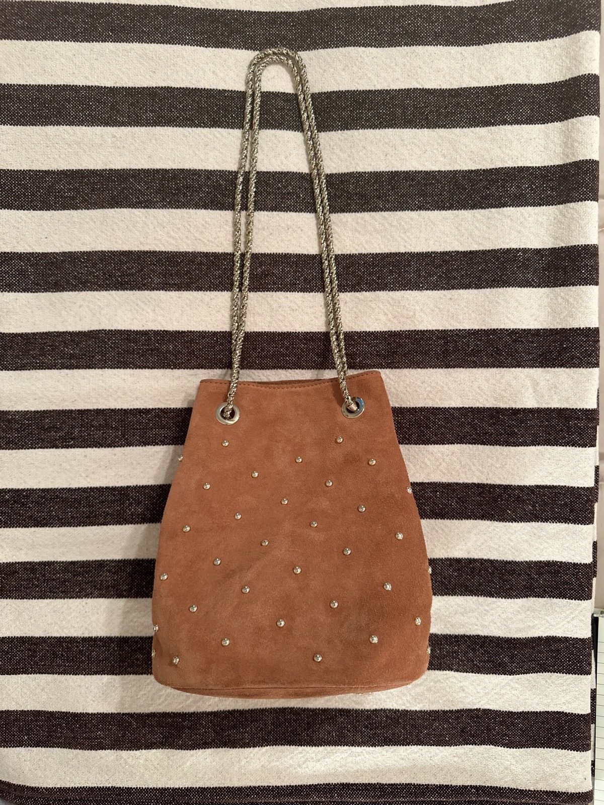 Sezane Sezane Hope Bag in Blush Suede Size ONE SIZE - 11 Thumbnail