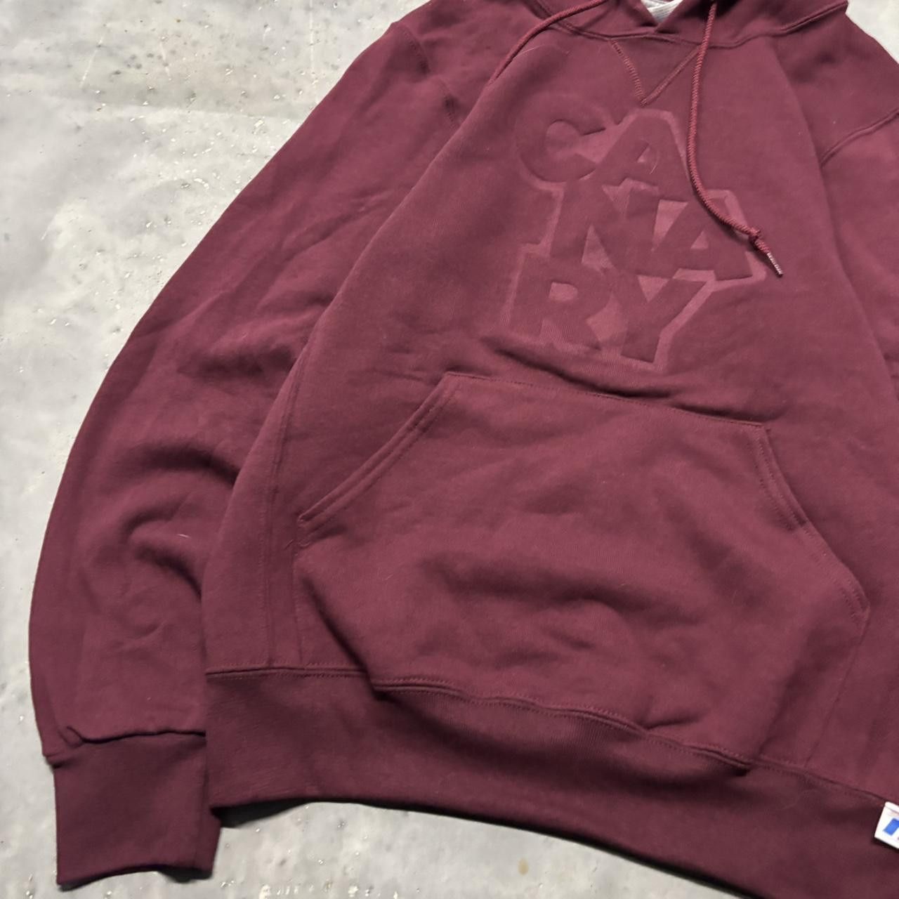 Russell Athletic × Vintage Crazy Vintage Y2K/2000s Maroon Red Russell Essential Hoodie! Size US S / EU 44-46 / 1 - 3 Thumbnail