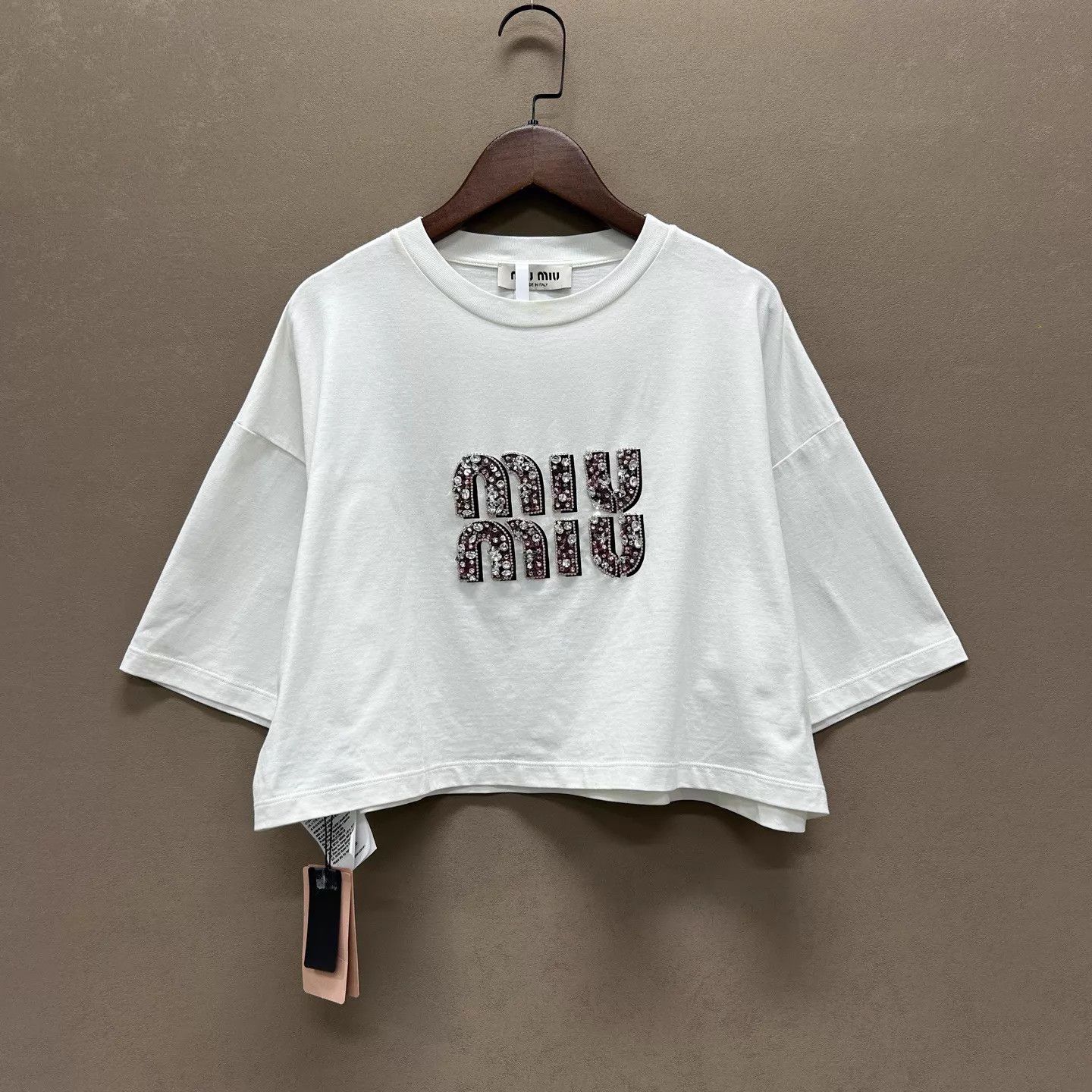 Miu Miu MIU MIU Pink Diamond Logo Short Sleeve T-Shirt S Size S / US 4 / IT 40 - 1 Thumbnail