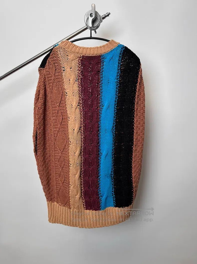 Dries Van Noten DRIES VAN NOTEN Chunky Knit Color-blocked Oversized Knit V Size US L / EU 52-54 / 3 - 6 Thumbnail