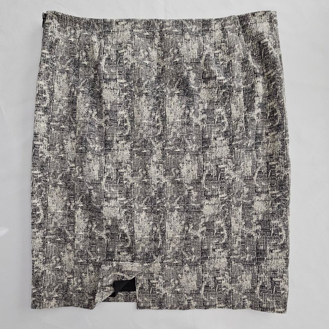 & Other Stories MM. LAFLEUR Black/Cream Pencil Crackle Noho Skirt 12 Size 34" / US 12 / IT 48 - 7 Thumbnail