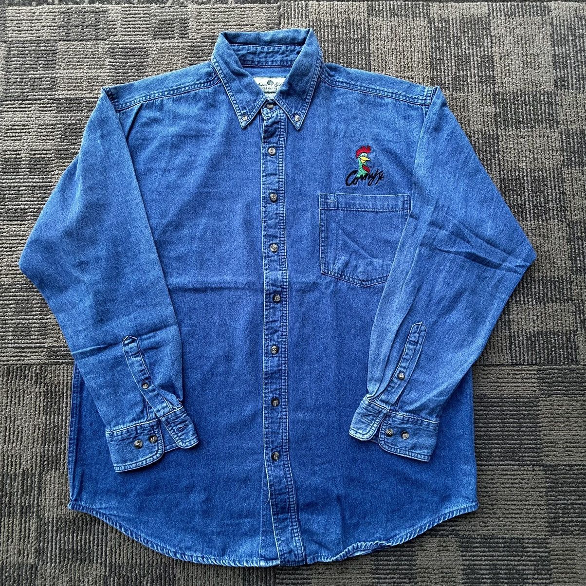 Vintage Vtg Kellogg’s Corn Flakes Embroidered Graphic Denim Shirt Size US L / EU 52-54 / 3 - 1 Thumbnail