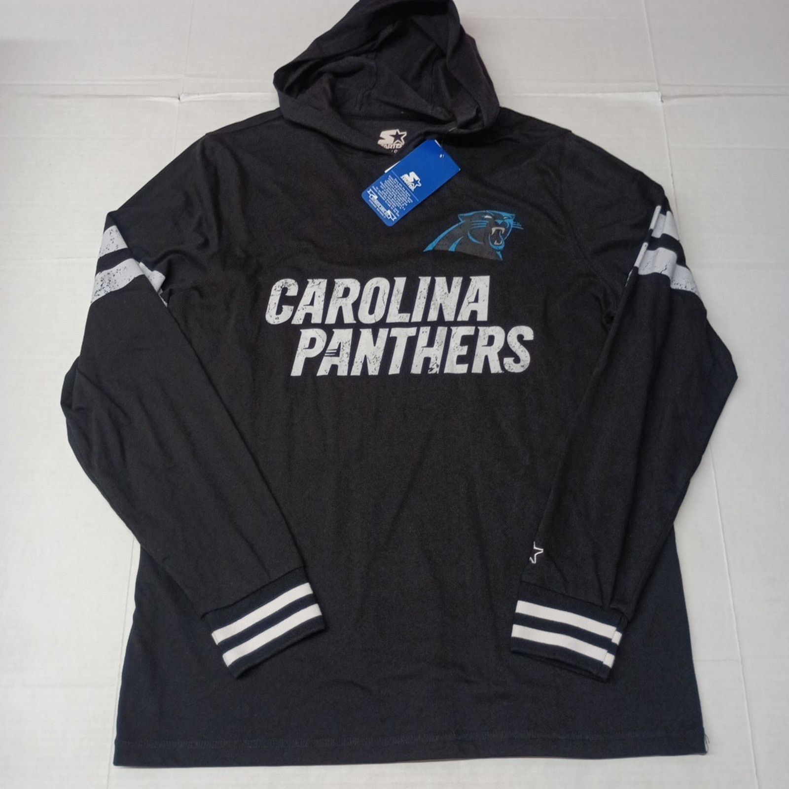 Starter Starter Carolina Panthers Hoodie Spell Out Mens Size L Black Size US L / EU 52-54 / 3 - 1 Thumbnail