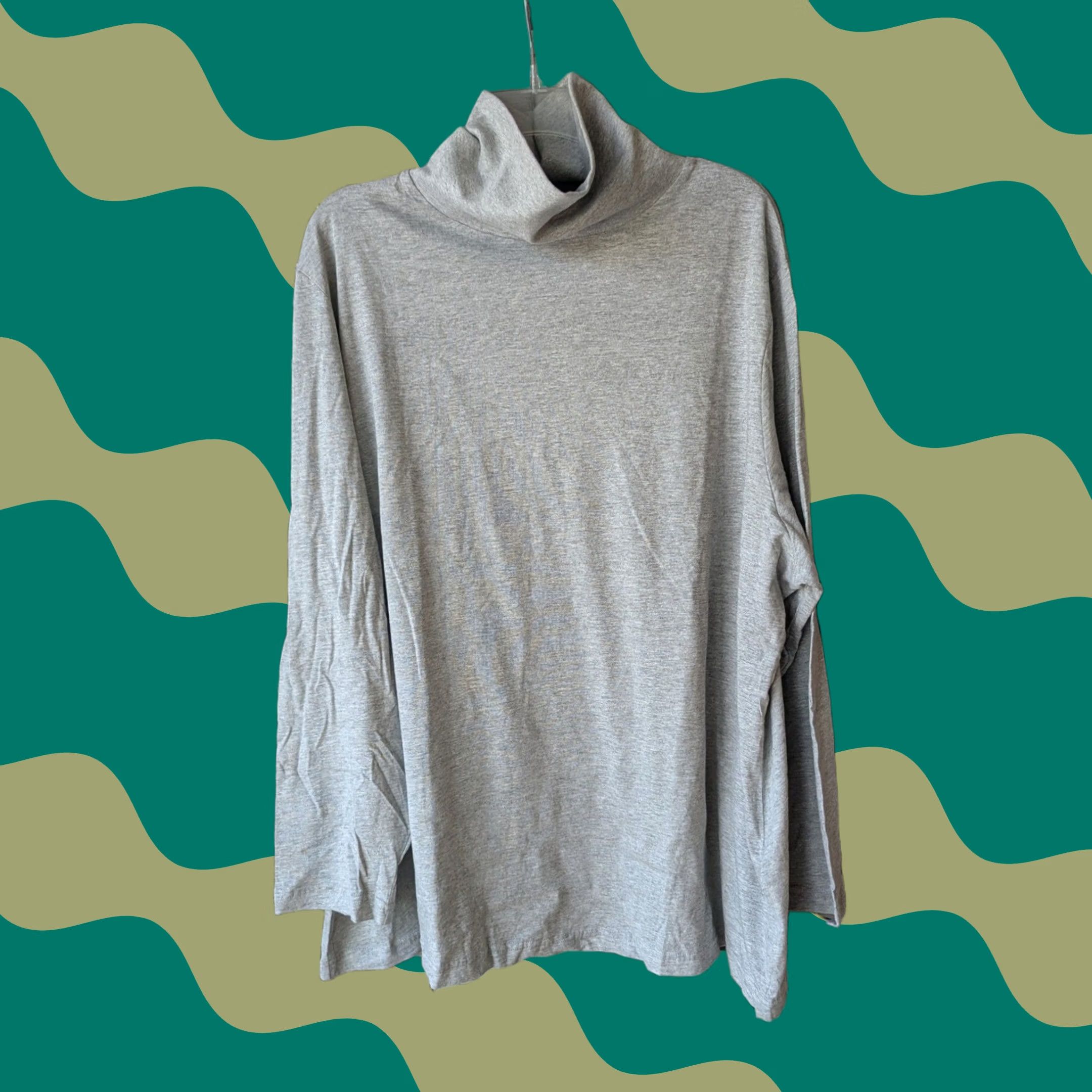 Vintage Ulla Popken Heather Gray Turtleneck Top Long Sleeve Womens 24/26 Minimalist Size 4XL / US 24-26 - 1 Thumbnail