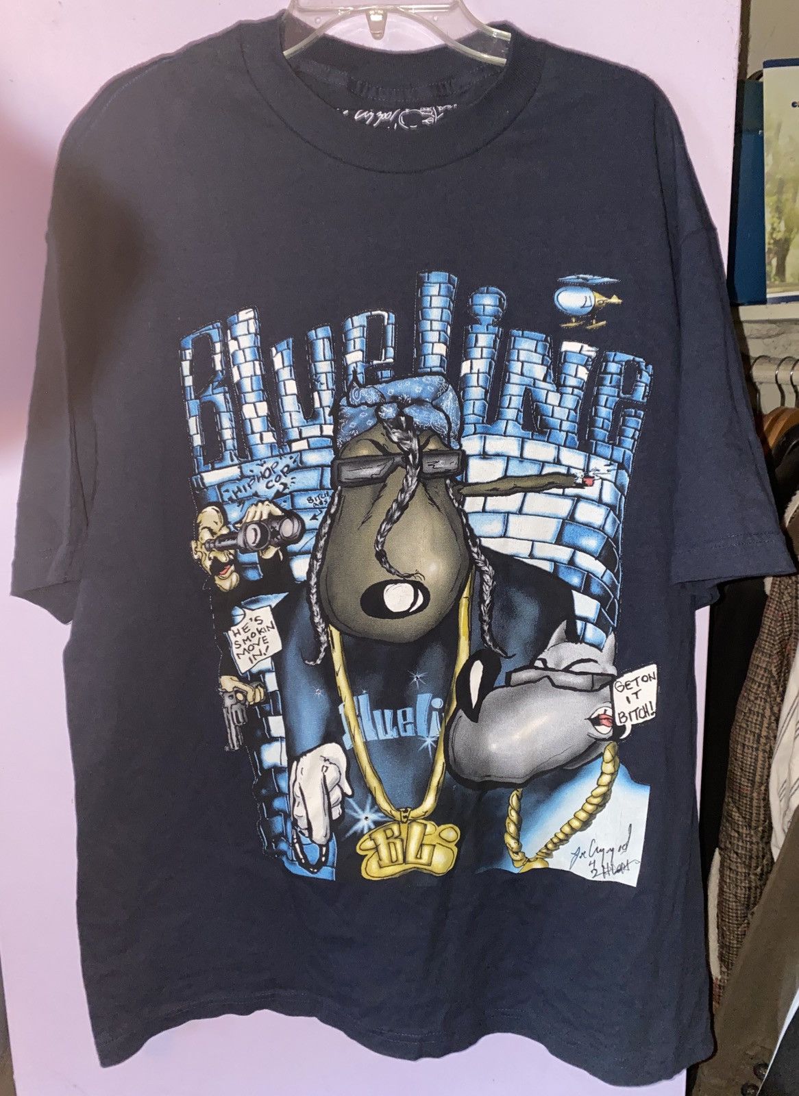 Japanese Brand × Rap Tees Blue Line Joe Cool With Crystals Used Size xL snoop dogg Size US XL / EU 56 / 4 - 1 Thumbnail