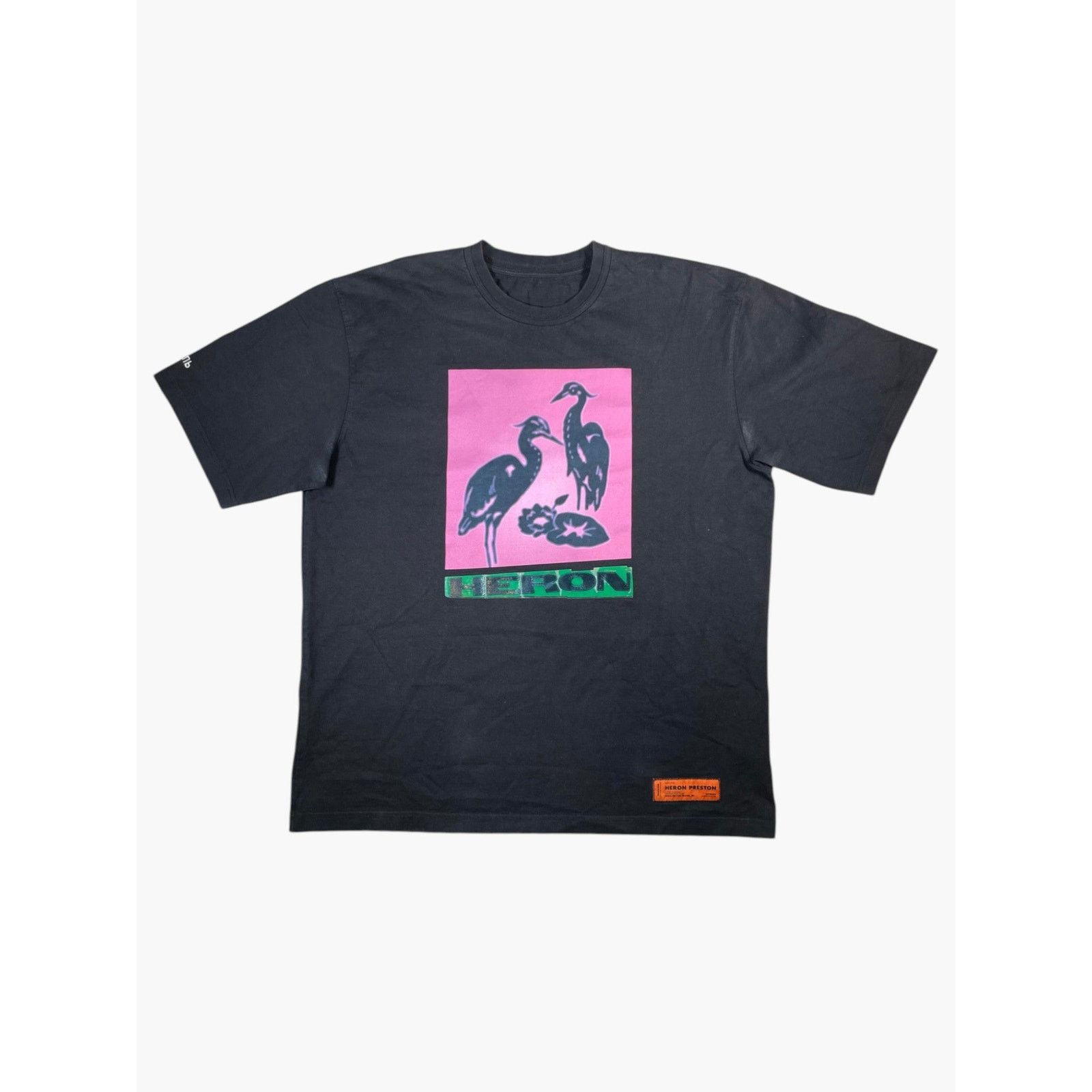 Heron Preston Black Swan Pink & Green Tee