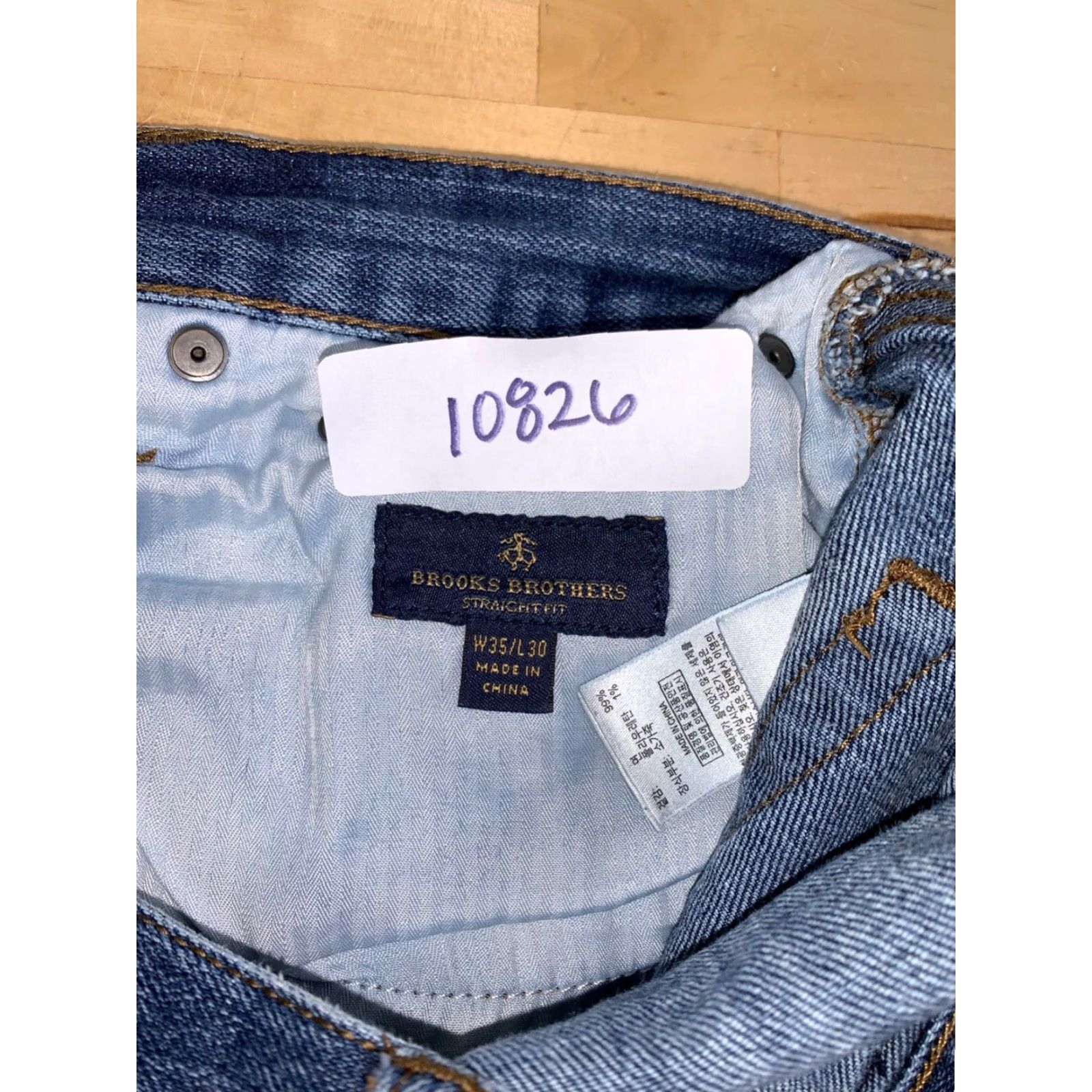 Brooks Brothers Brooks Brothers Jeans Mens 35x30 Blue Denim Straight Fit Casual 10826 Size US 35 - 3 Thumbnail