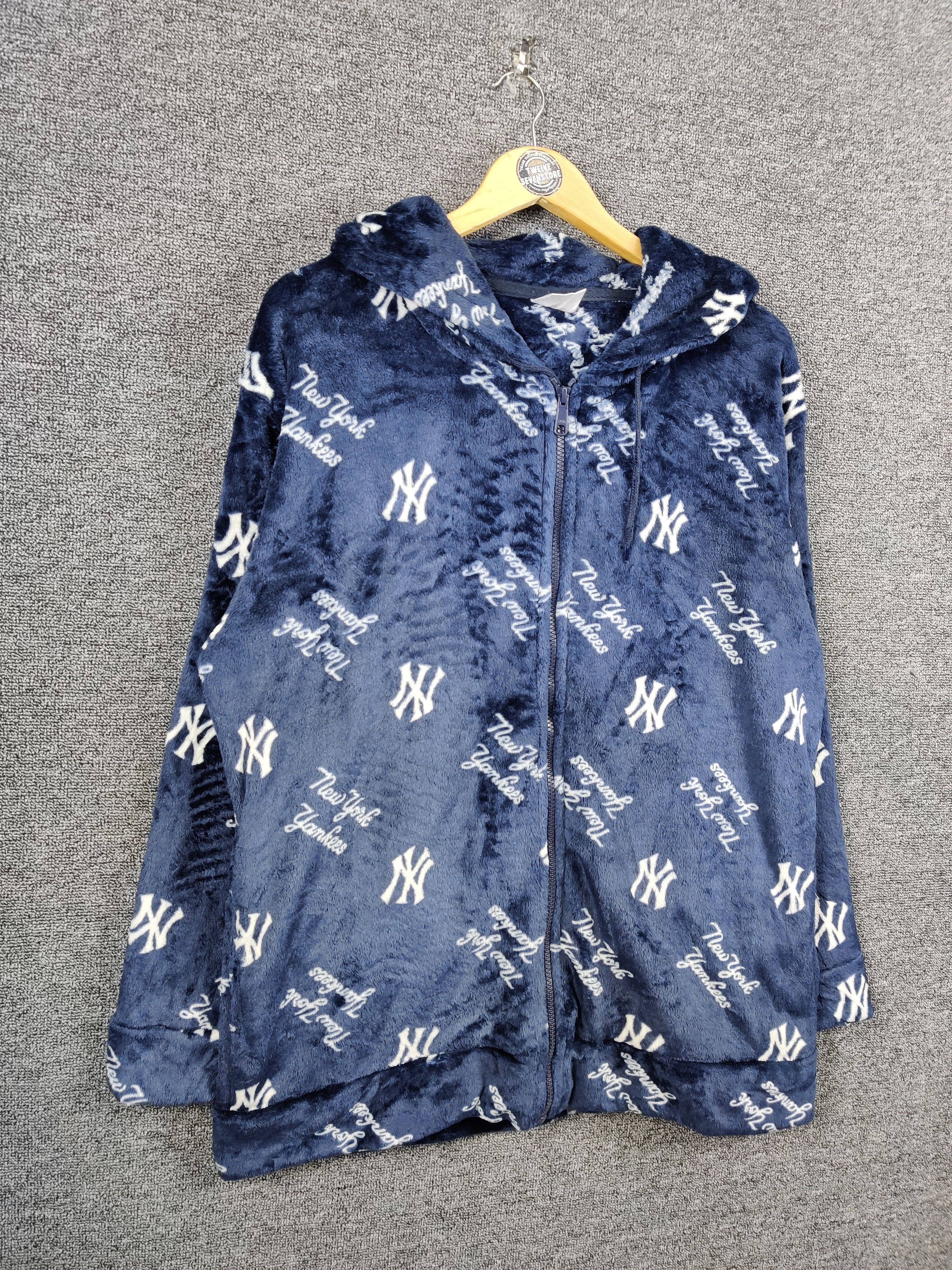 MLB × New York Yankees × Vintage MLB New York Yankees Fleece Fullprint Zipper Hoodie Jacket Size US L / EU 52-54 / 3 - 5 Thumbnail