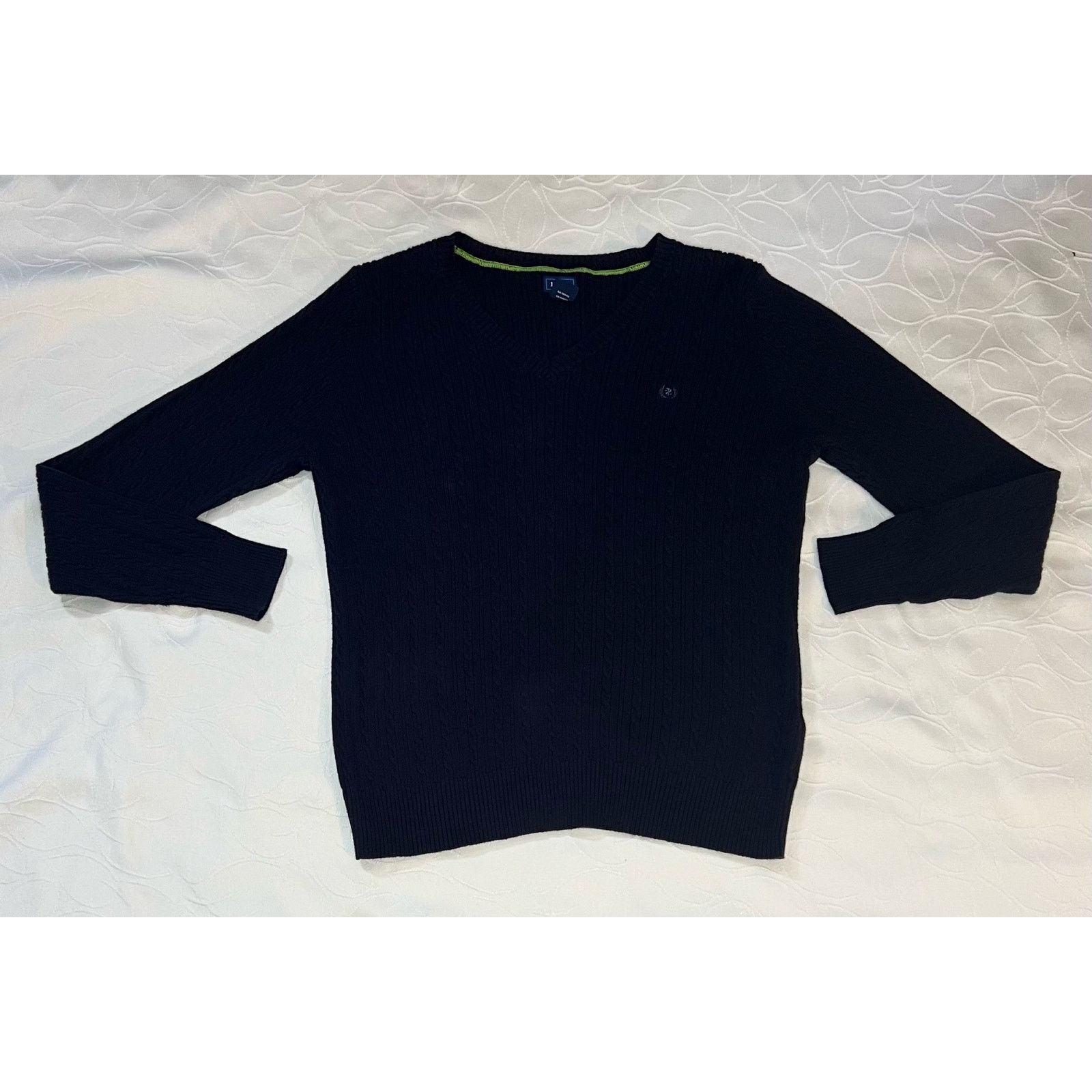 Izod IZOD-Women’s V-NeckBlue Women’s Large Cotton Sweater Size L / US 10 / IT 46 - 3 Thumbnail