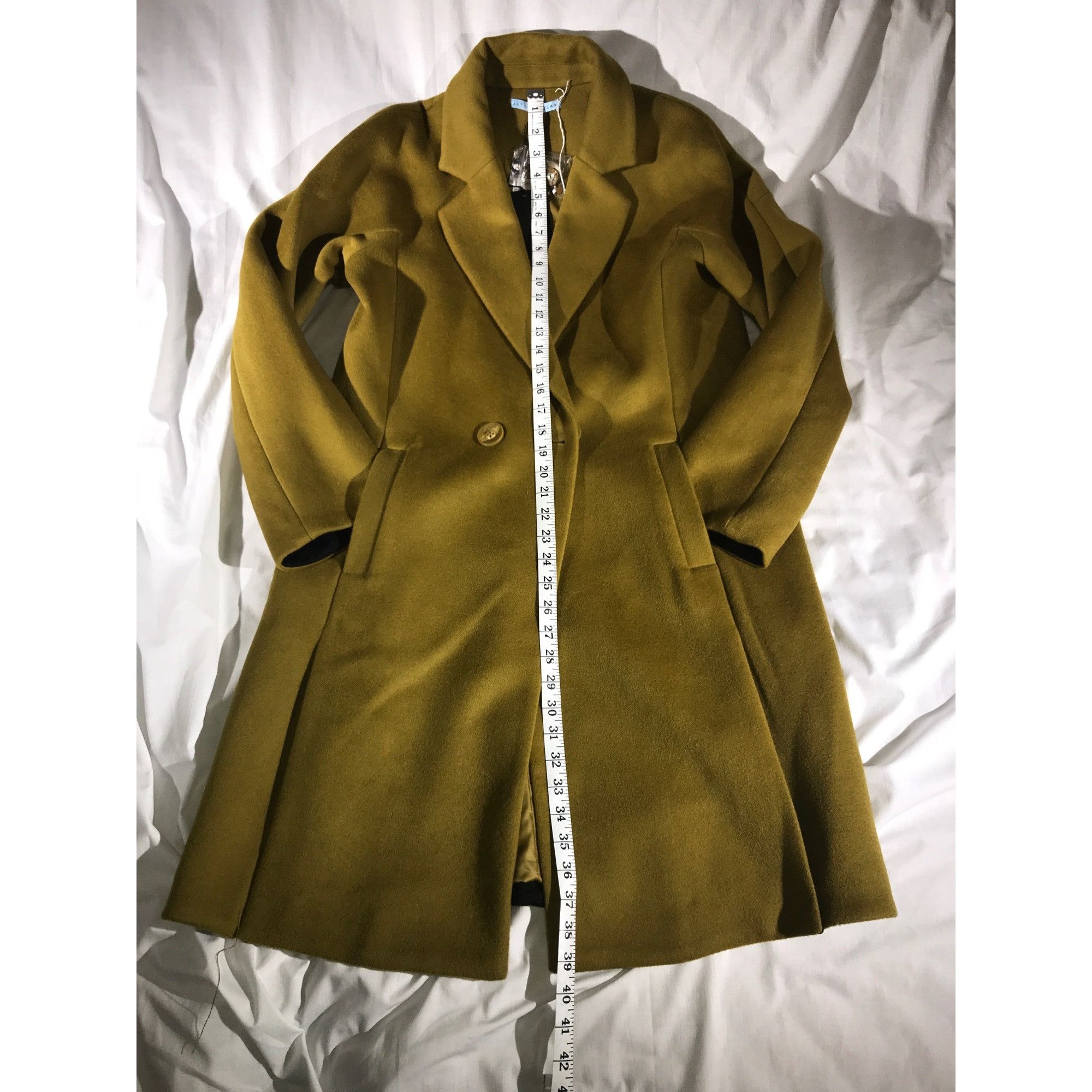 Other Antonio Melani Women's Green Wool Dust Buster Coat Size L / US 10 / IT 46 - 6 Thumbnail