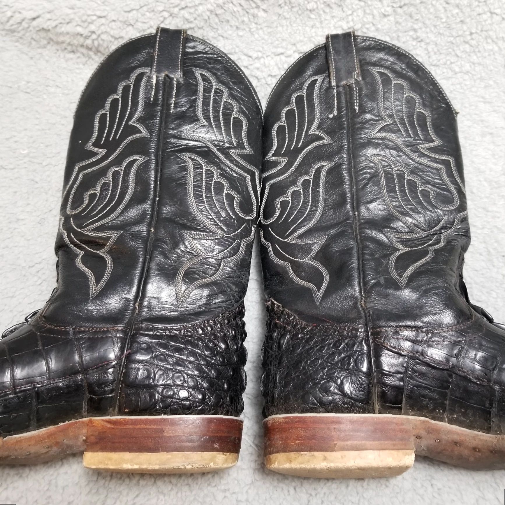 Vintage Vintage Mens Cowboy Boots Size 8.5 Black Alligator Leather Western Rodeo 90s Size US 9 / EU 42 - 3 Thumbnail