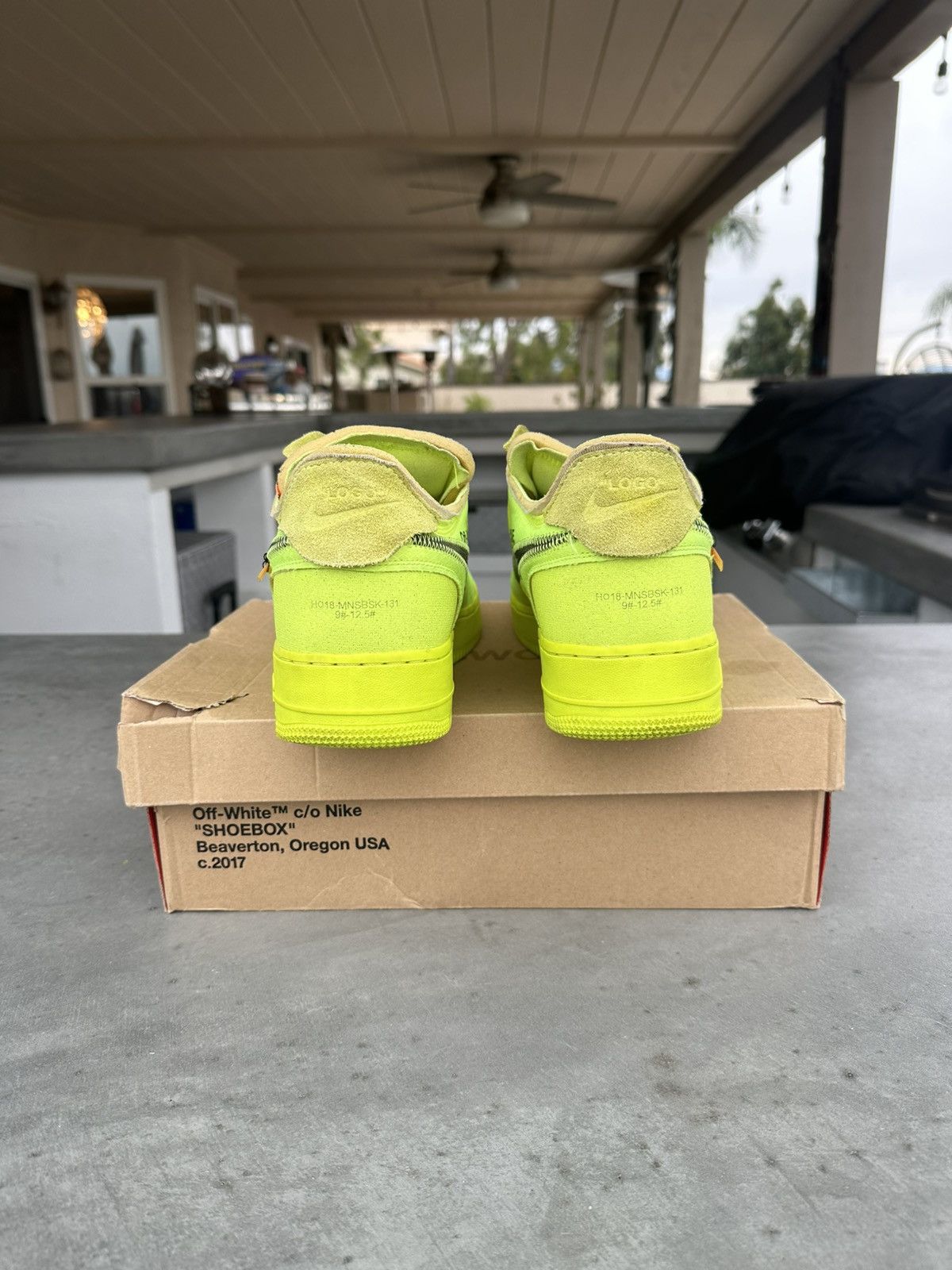 Nike × Off-White × Virgil Abloh Nike Air Force 1 Off White Volt Size US 12 / EU 45 - 4 Thumbnail