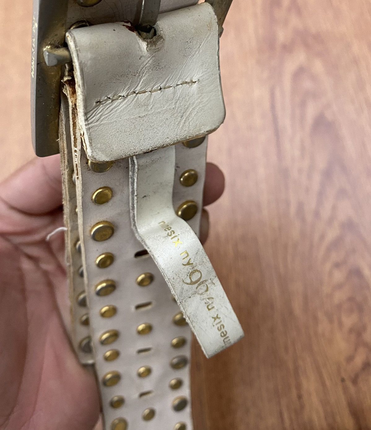 If Six Was Nine × Japanese Brand × Le Grande Bleu (L.G.B.) 96 Studded white belt Size ONE SIZE - 5 Thumbnail