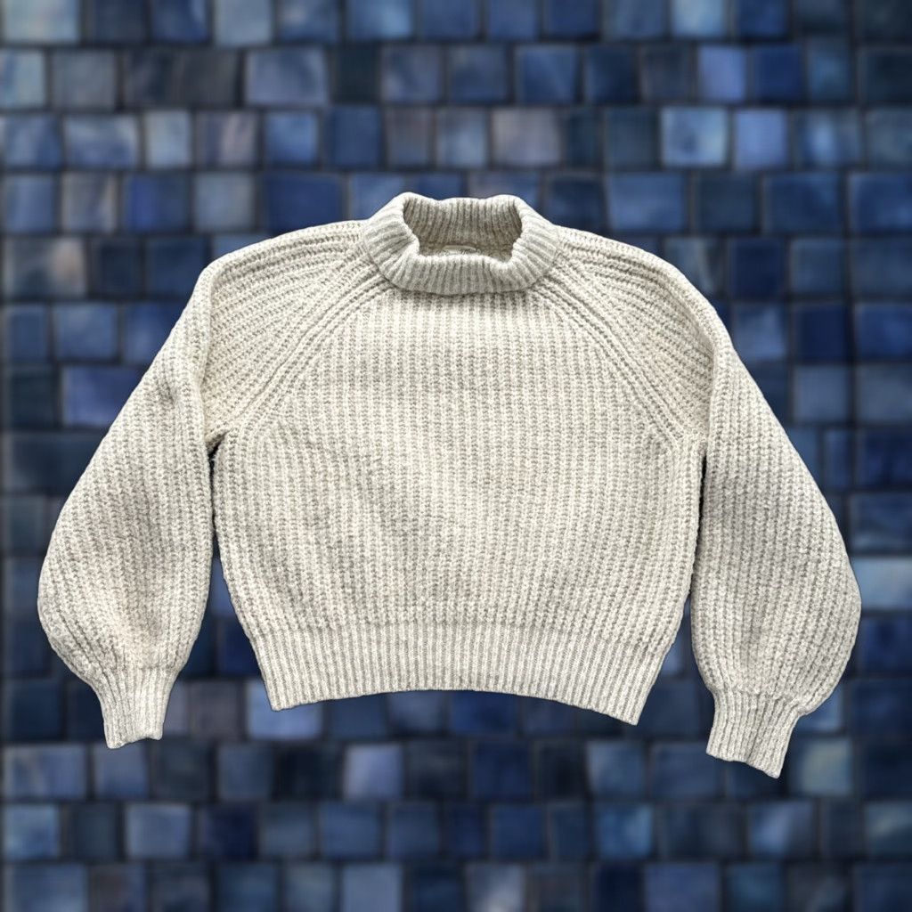 Vintage Universal Thread Sweater Women’s Chunky Knit Recycled Polyester Size M Beige Pullover Long Sleeve Casual Womens Retro University Theme 90s Size M / US 6-8 / IT 42-44 - 1 Thumbnail