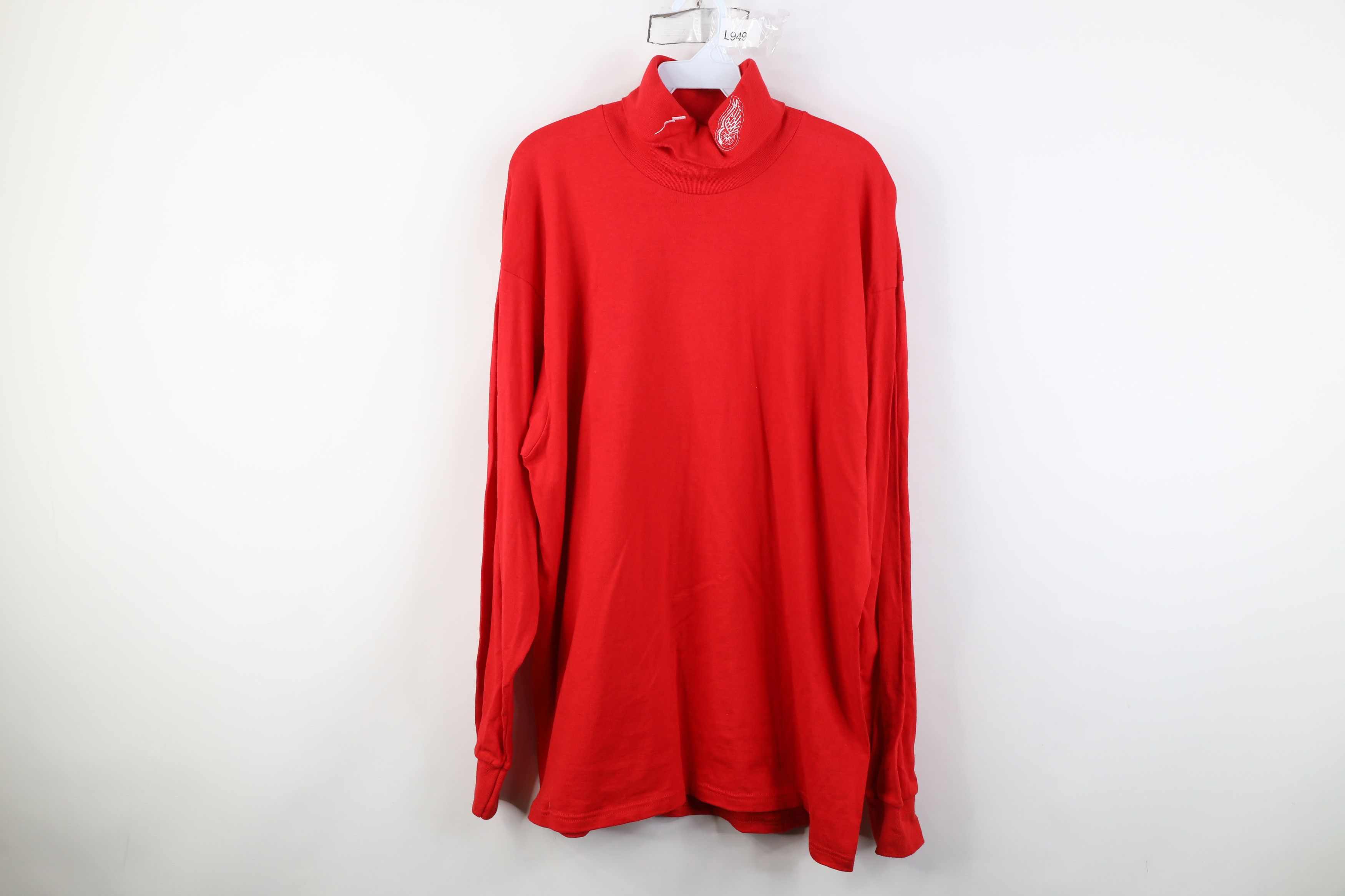 Vintage Vintage 90s Hockey Long Sleeve Turtleneck T-Shirt Red Size US XL / EU 56 / 4 - 1 Thumbnail