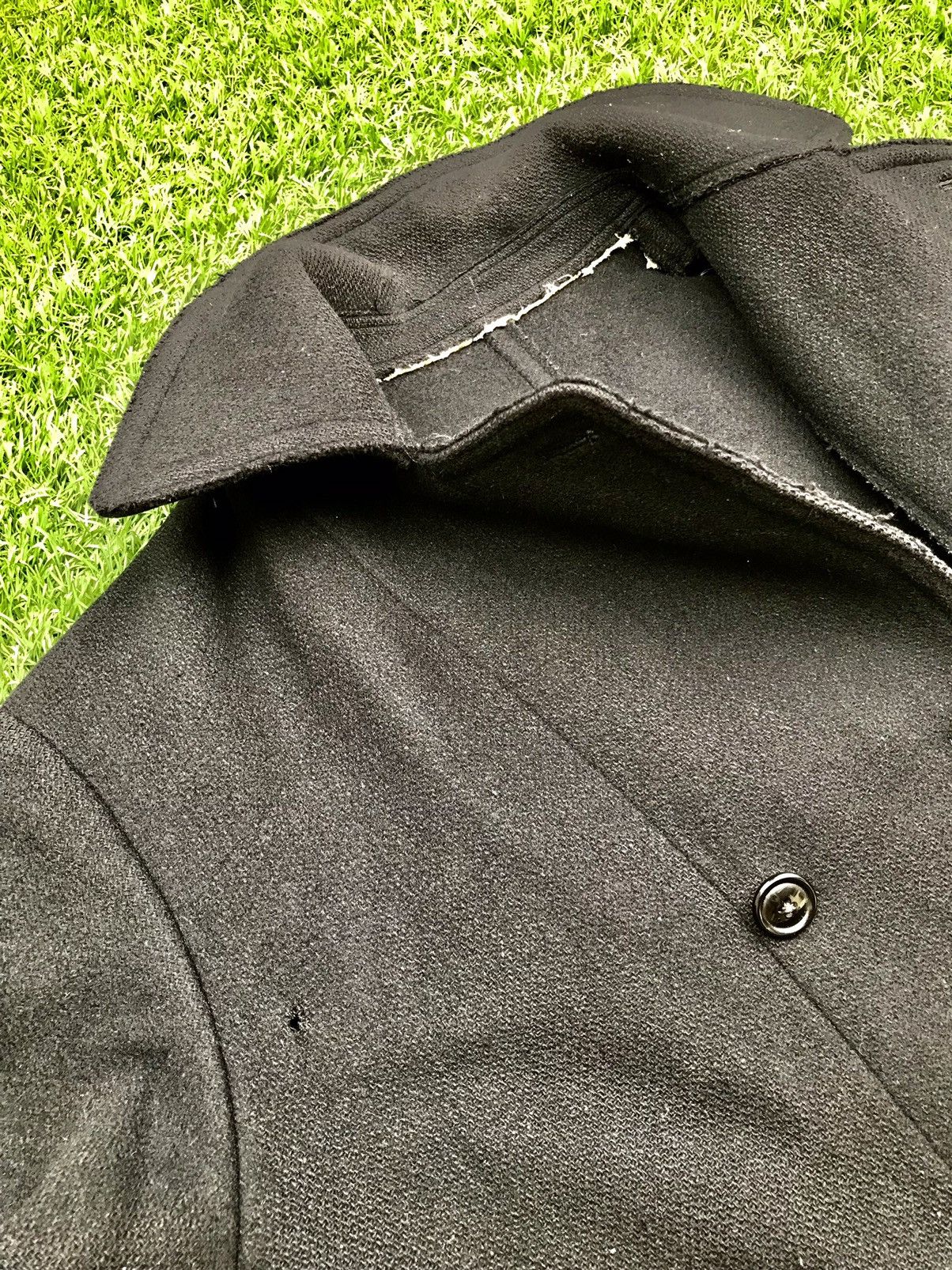 Yohji Yamamoto Yohji Yamamoto Black Wool Double Breasted Long Coat Size US L / EU 52-54 / 3 - 10 Thumbnail